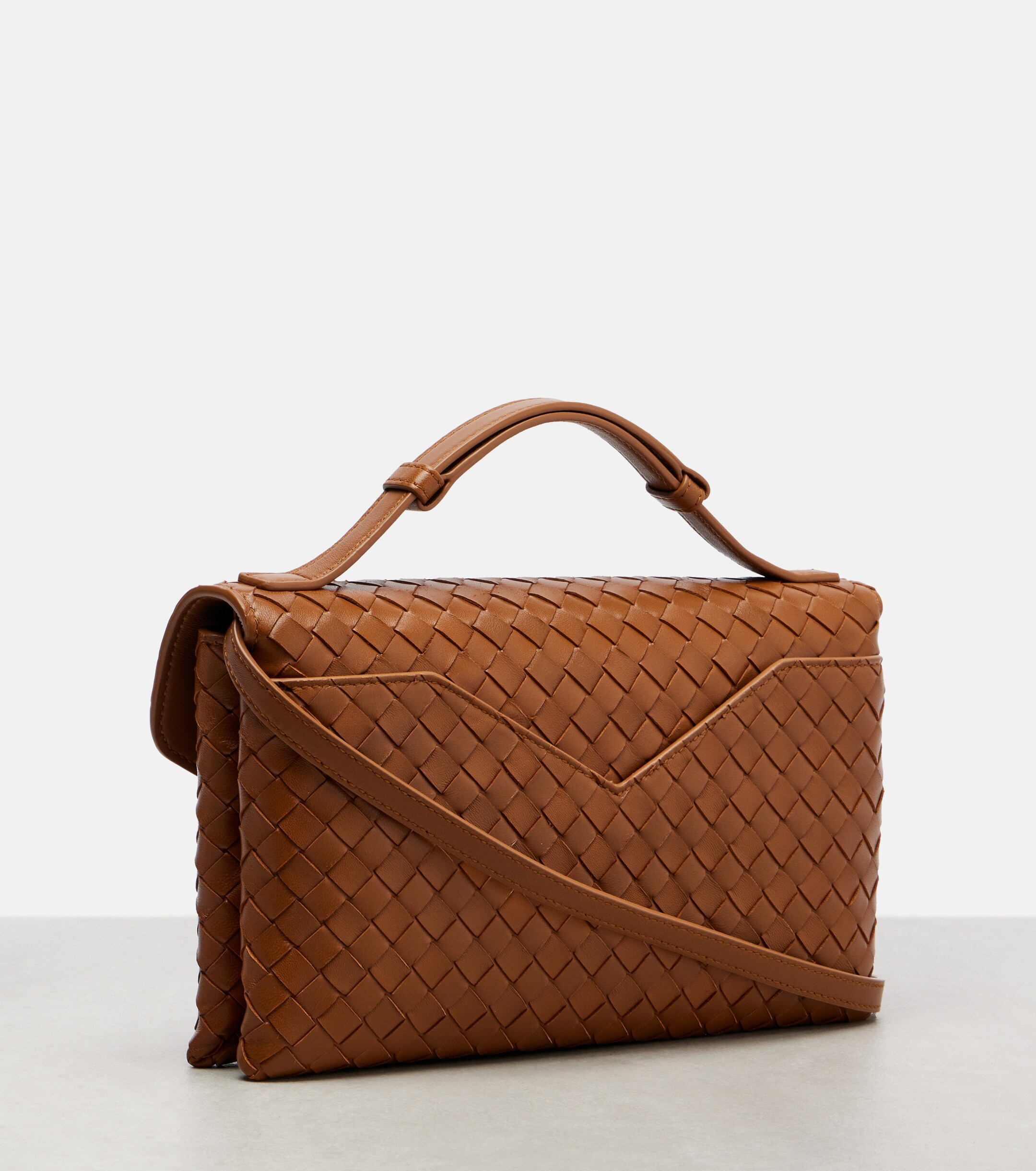 Bottega Veneta Knot Lock Intrecciato leather top-handle bag