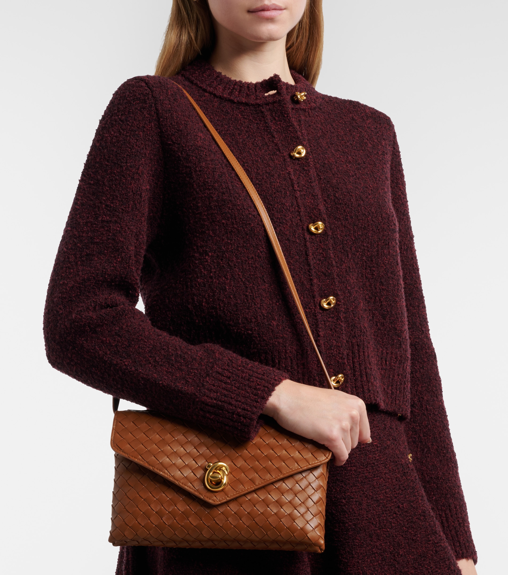 Bottega Veneta Knot Lock Intrecciato leather top-handle bag