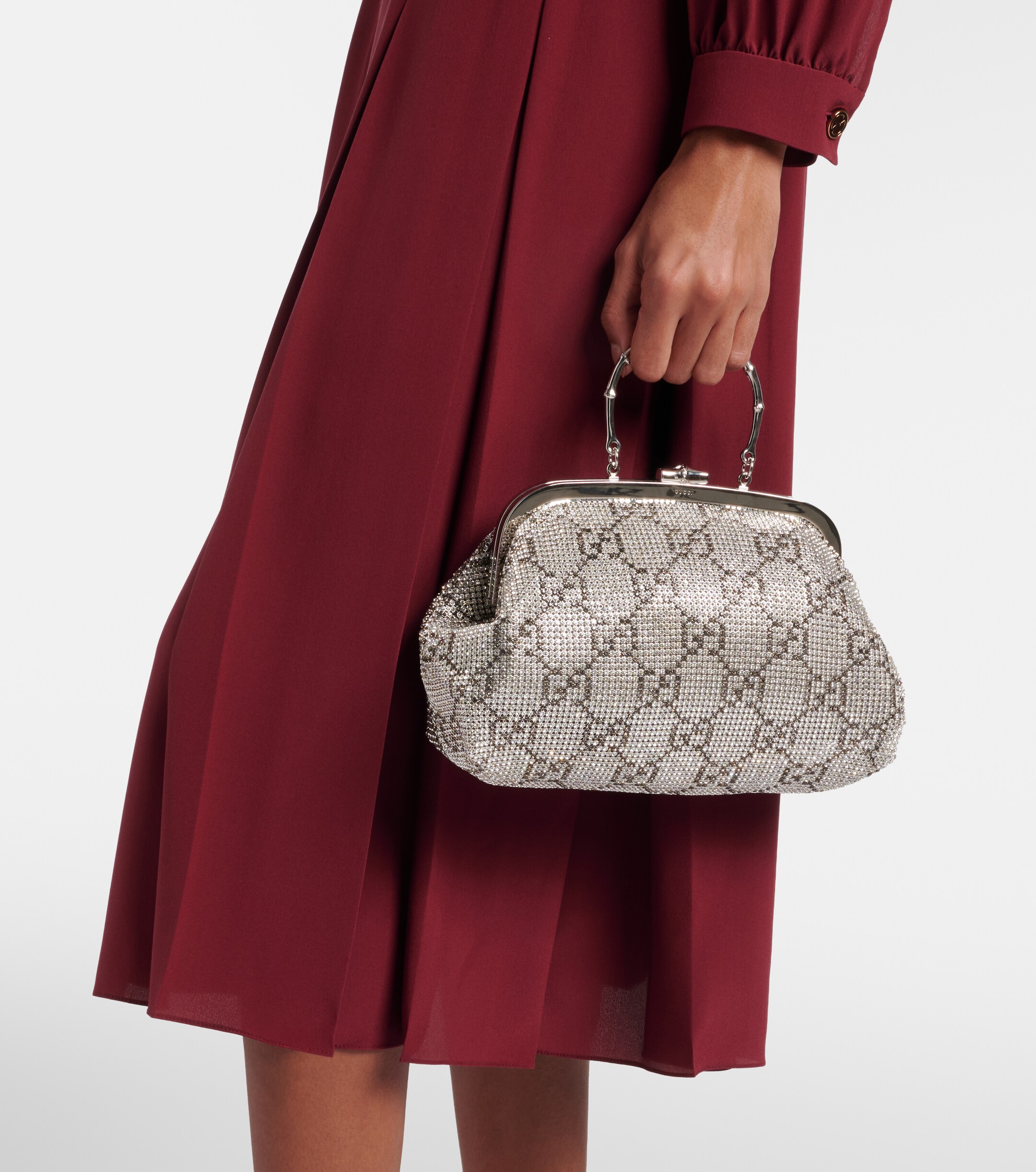 Gucci GG Medium crystal-embellished clutch