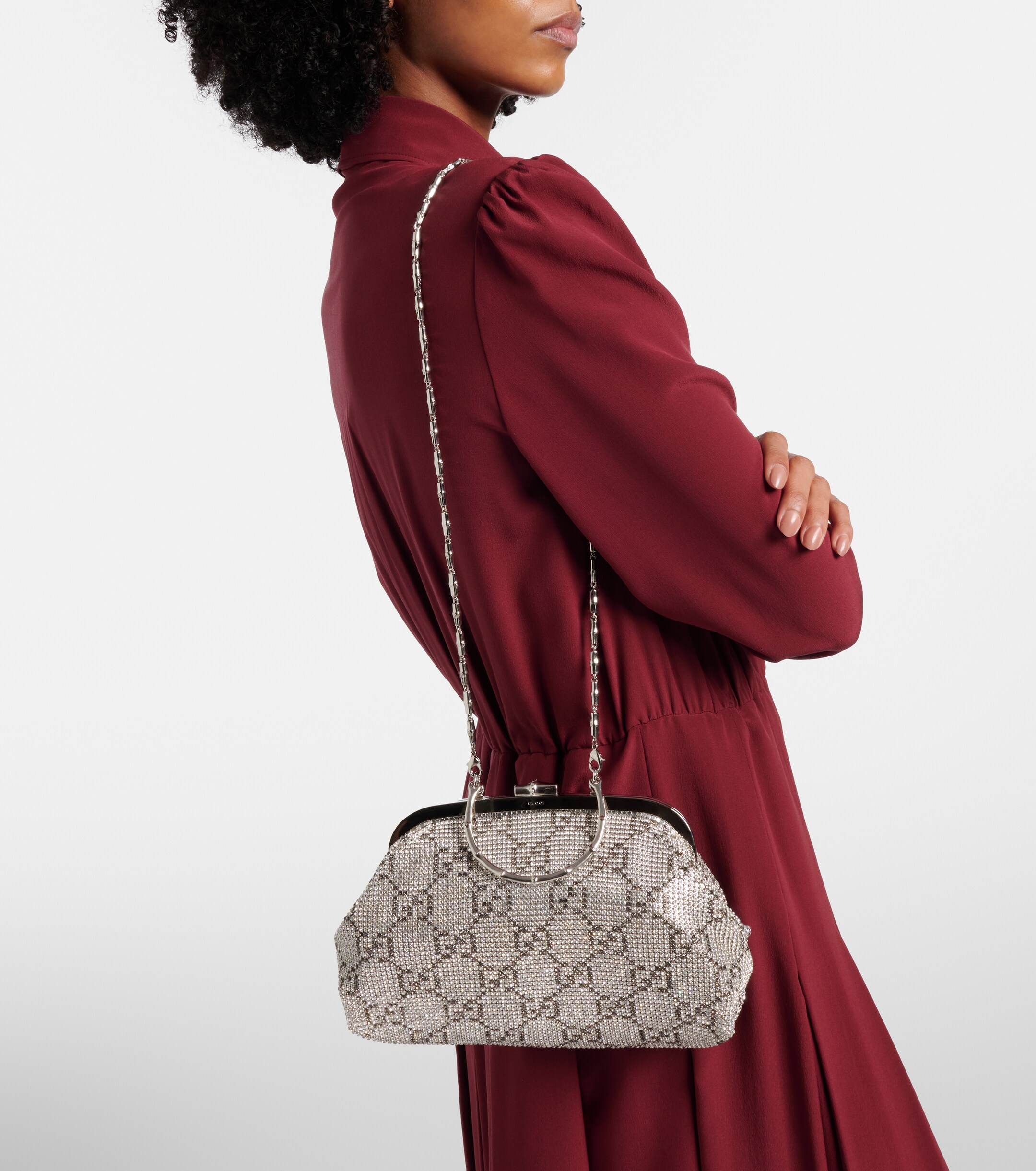 Gucci GG Medium crystal-embellished clutch