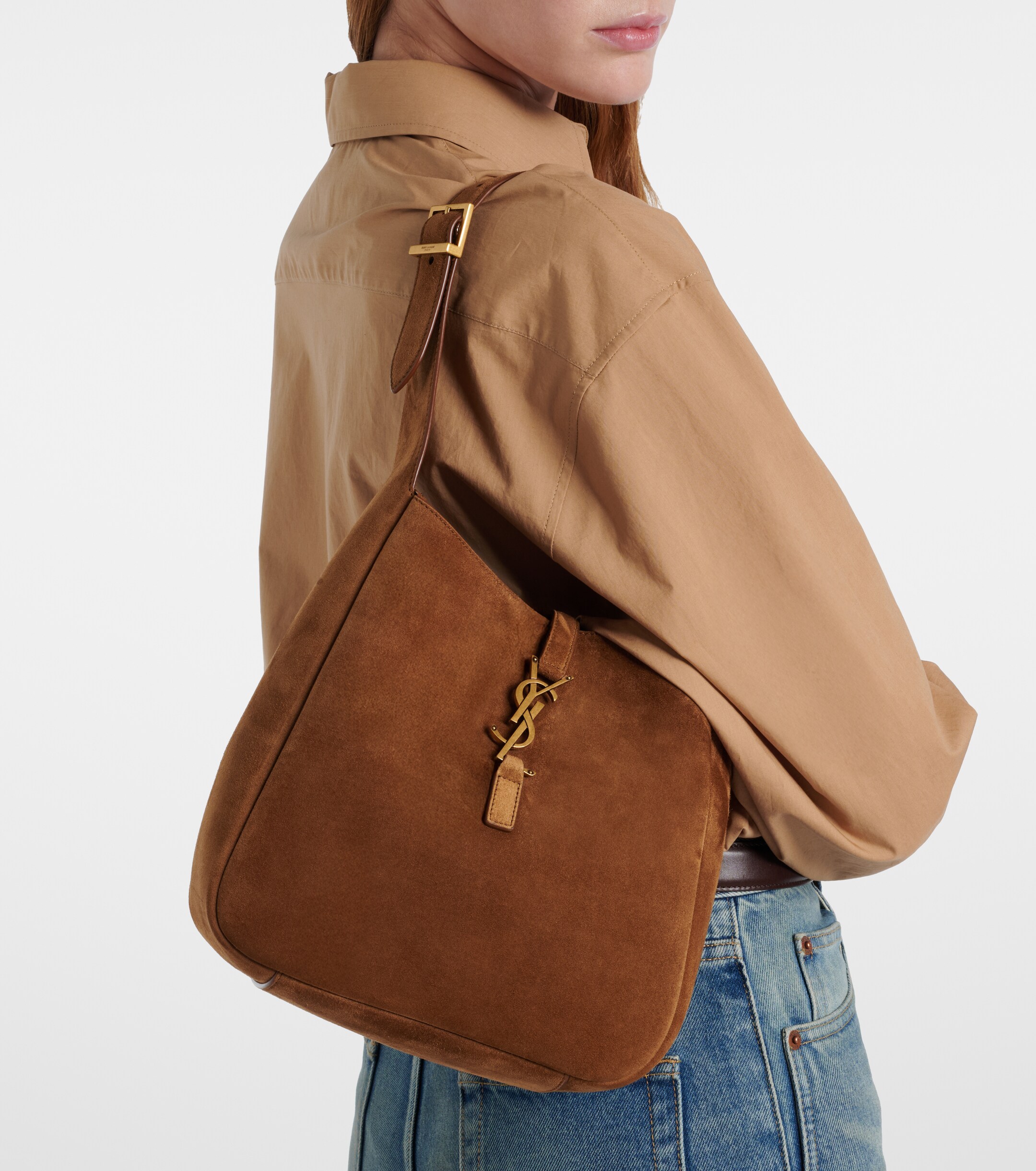 Saint Laurent Le 5 à 7 Small suede shoulder bag