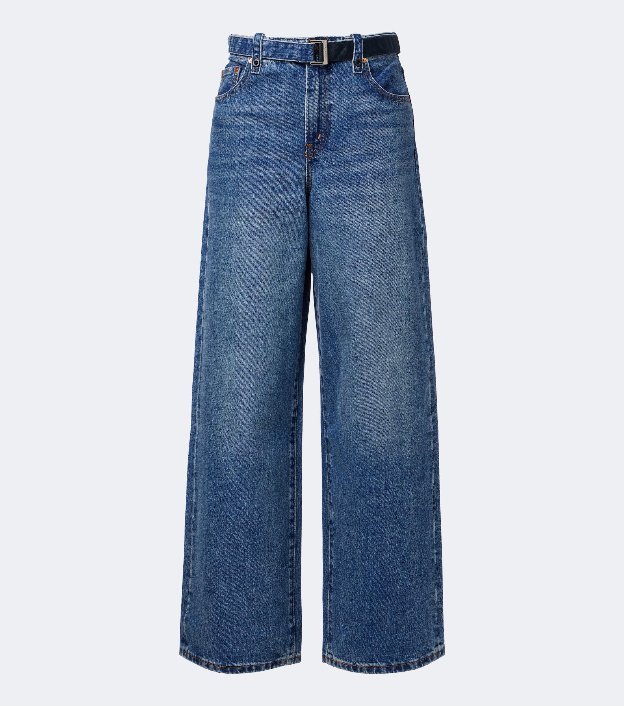 Sacai Sacai Belted wide-leg jeans