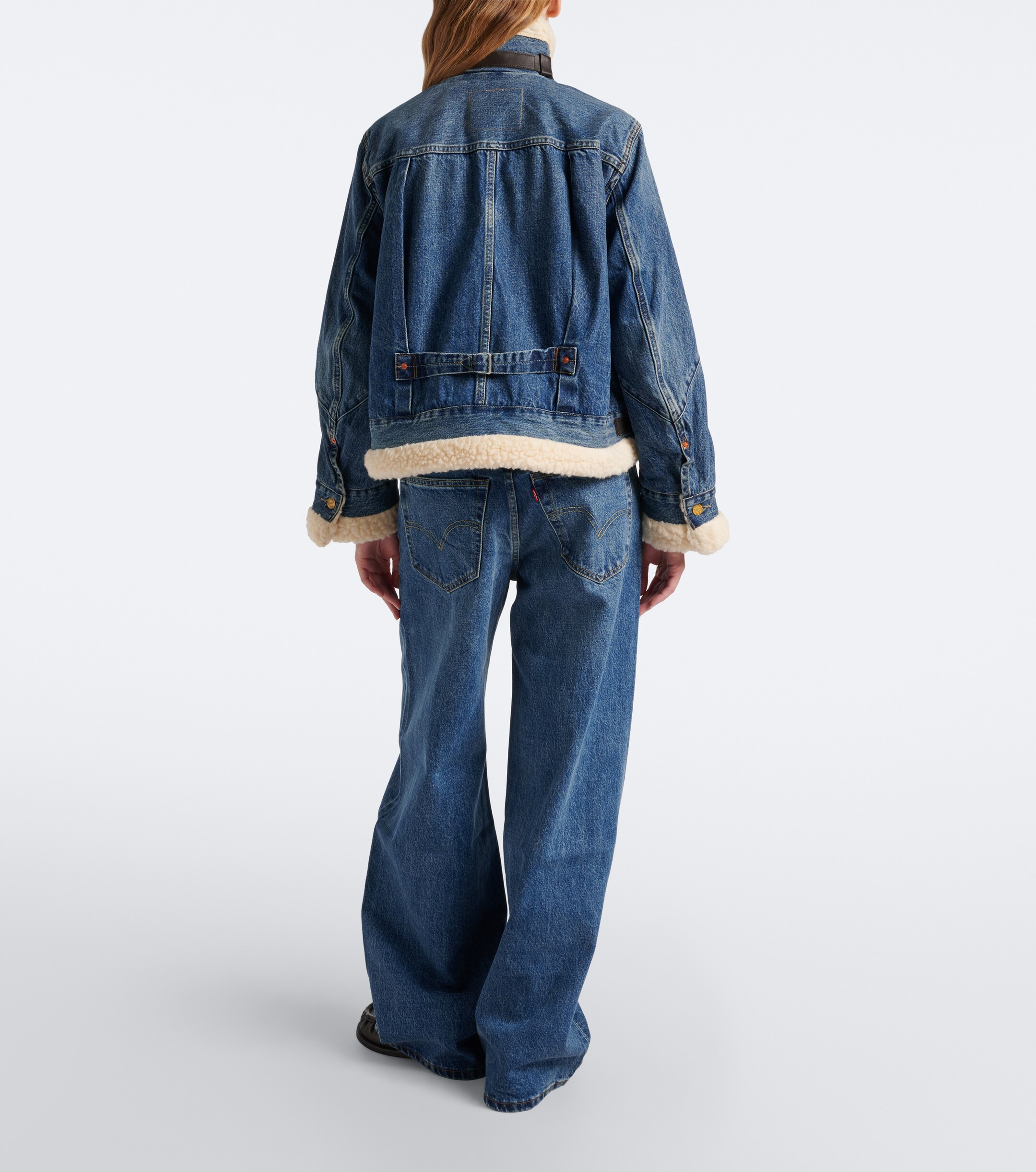 Sacai Sacai Belted wide-leg jeans