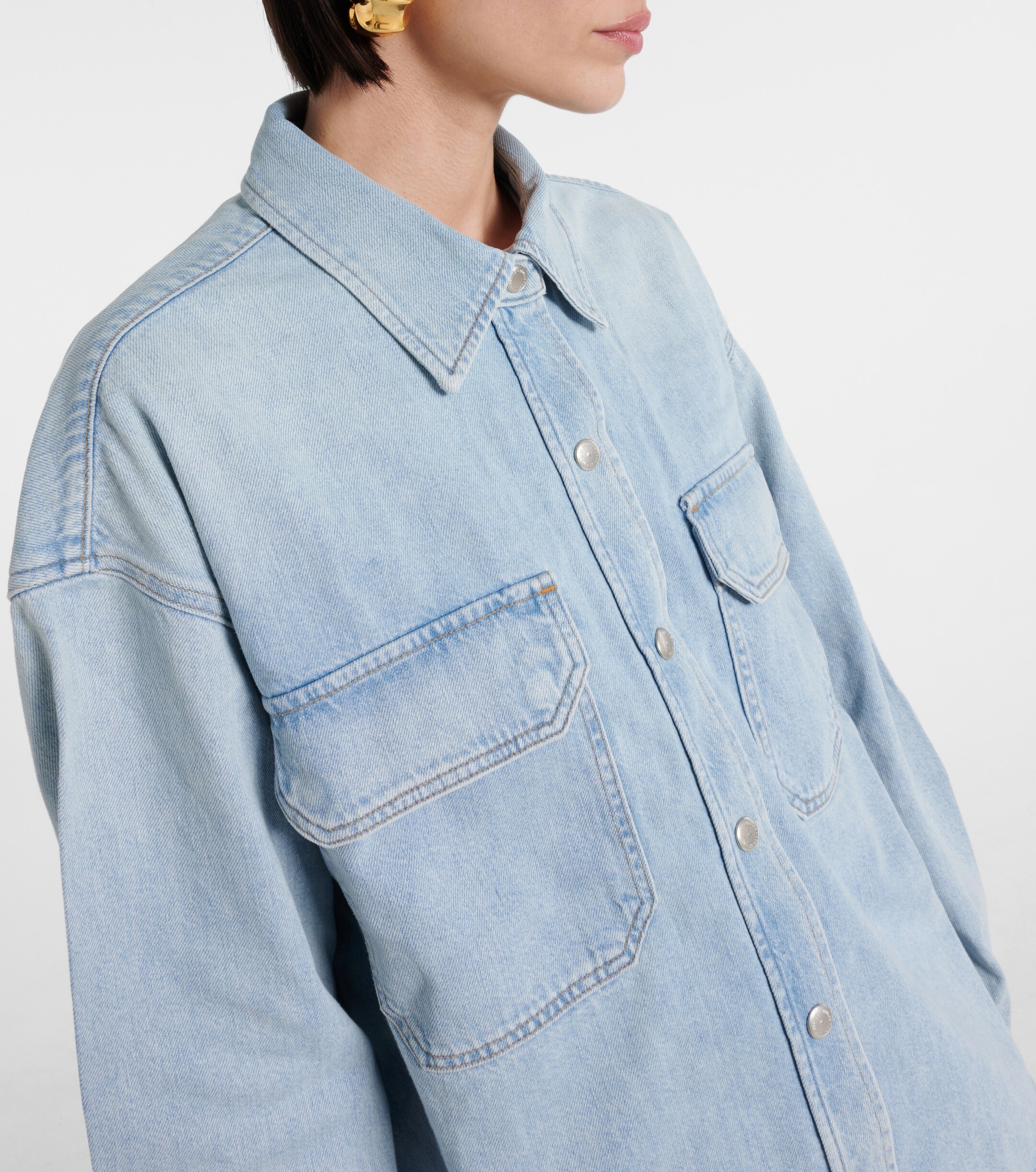 Agolde Gwen Slice denim shirt thumbnail