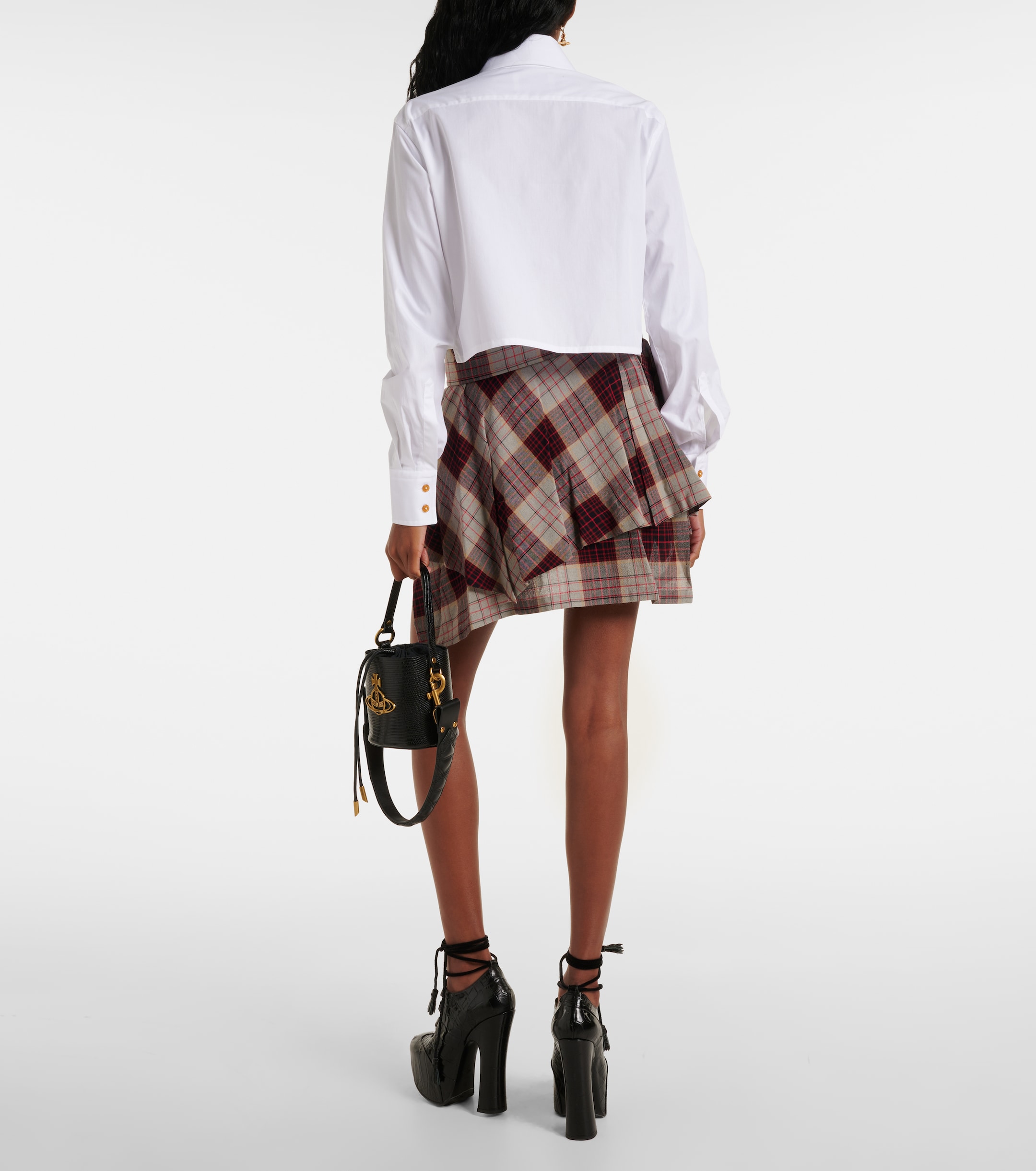 Vivienne Westwood Cut-off Heart cropped cotton shirt