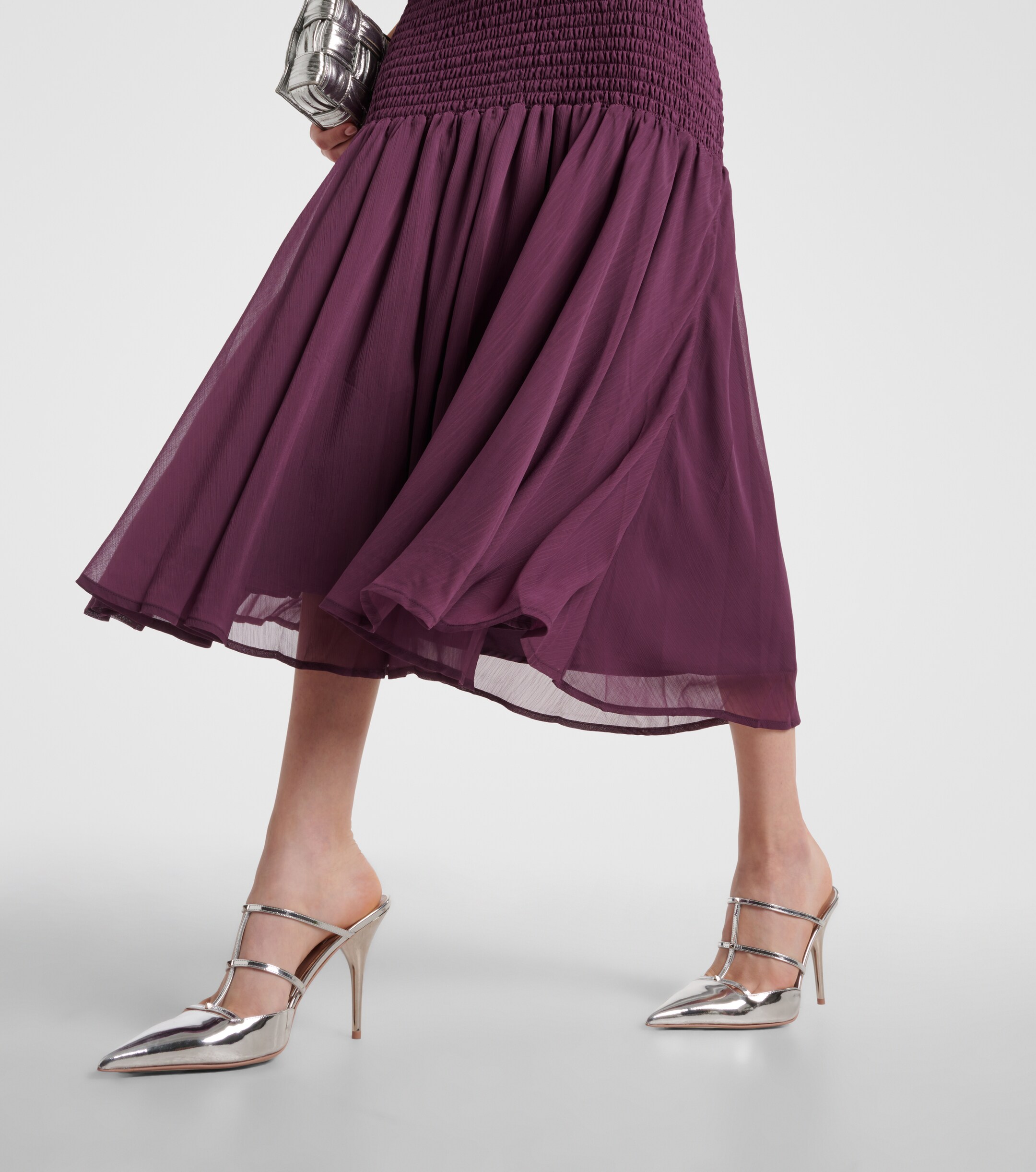 sachin and babi light blue dress Rotate Birger Christensen Ruffled satin maxi dress ROTATE Birger Christensen