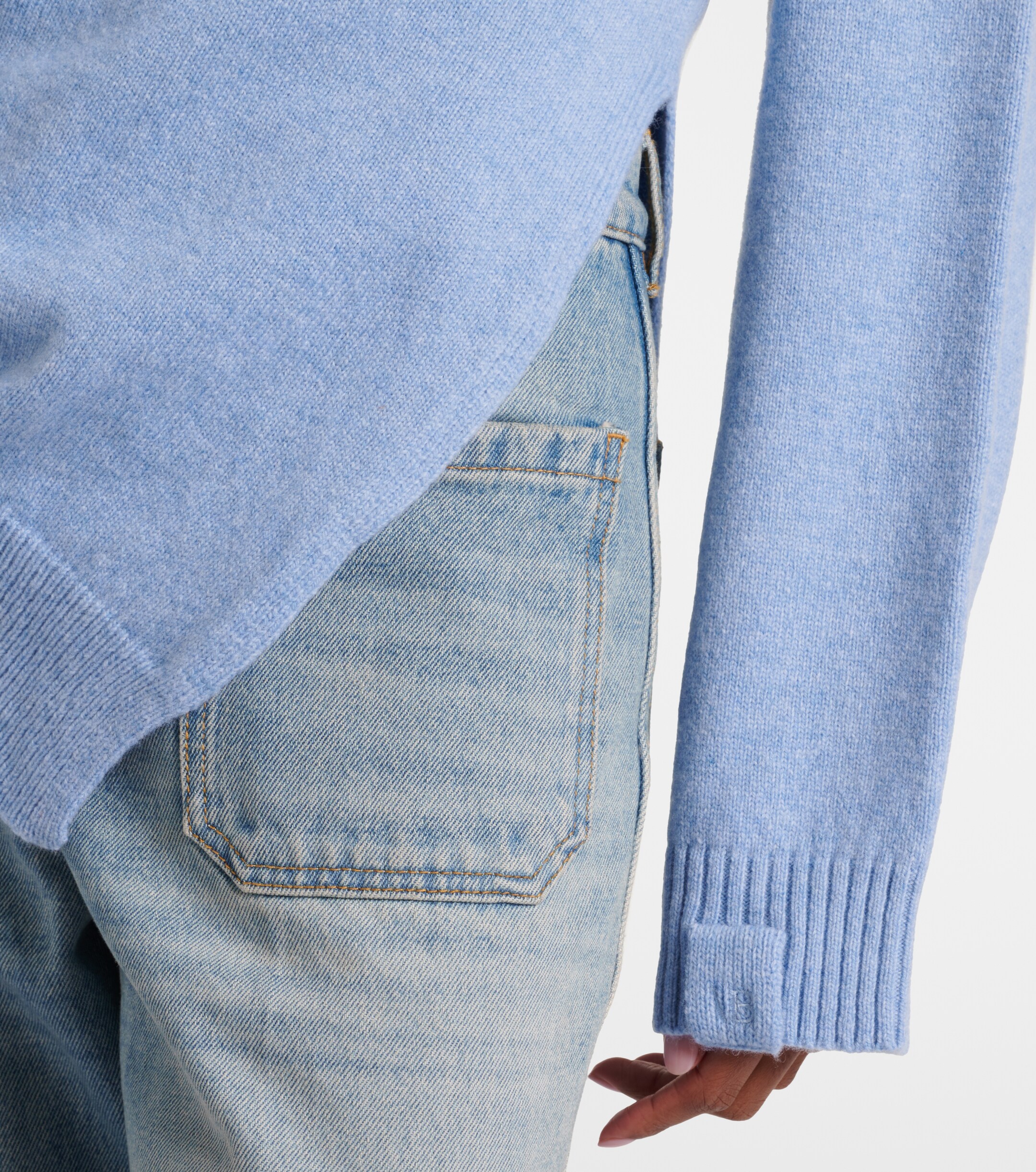 Victoria Beckham Gathered asymmetric wool sweater