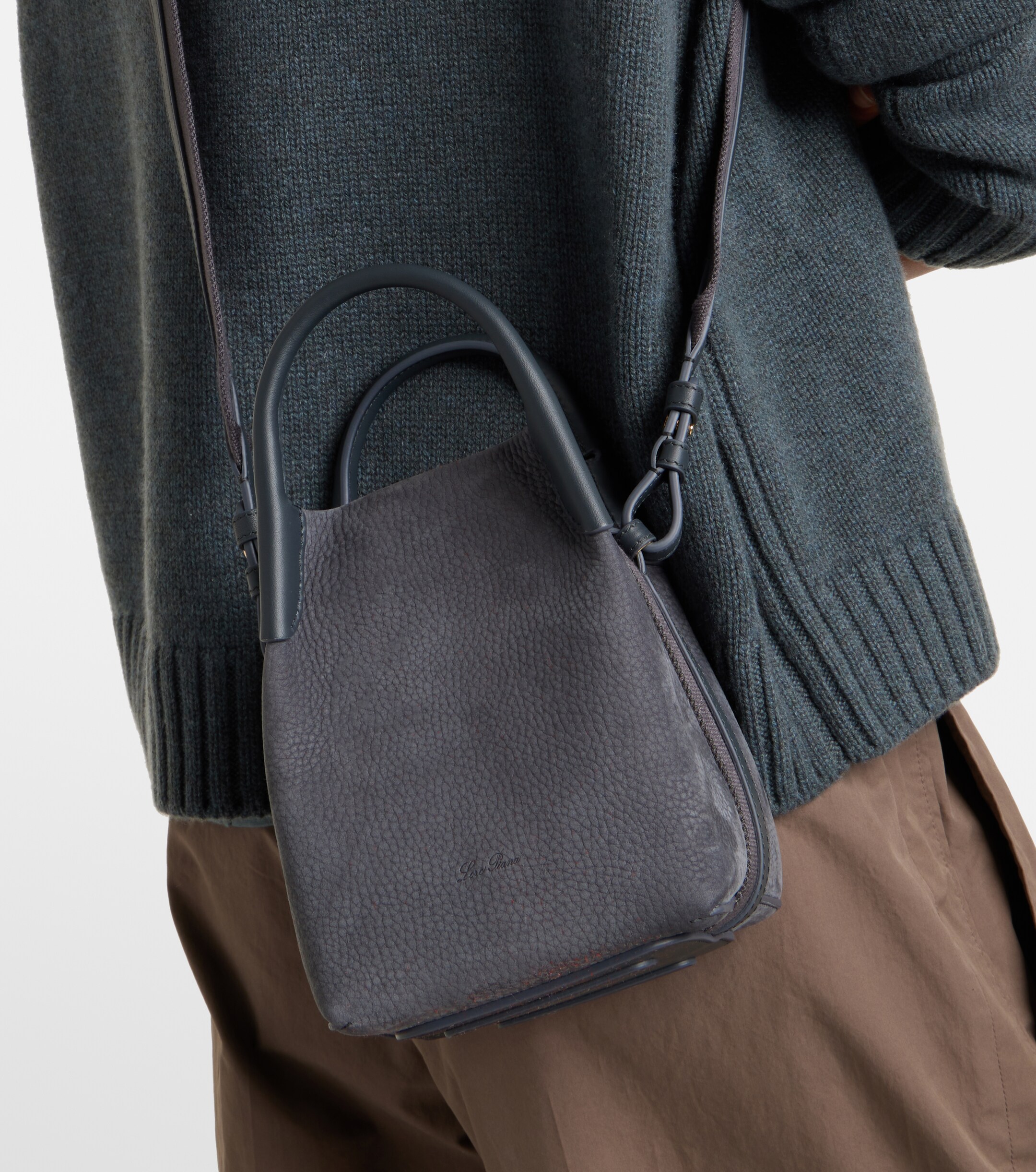 Loro Piana Bale Micro leather bucket bag