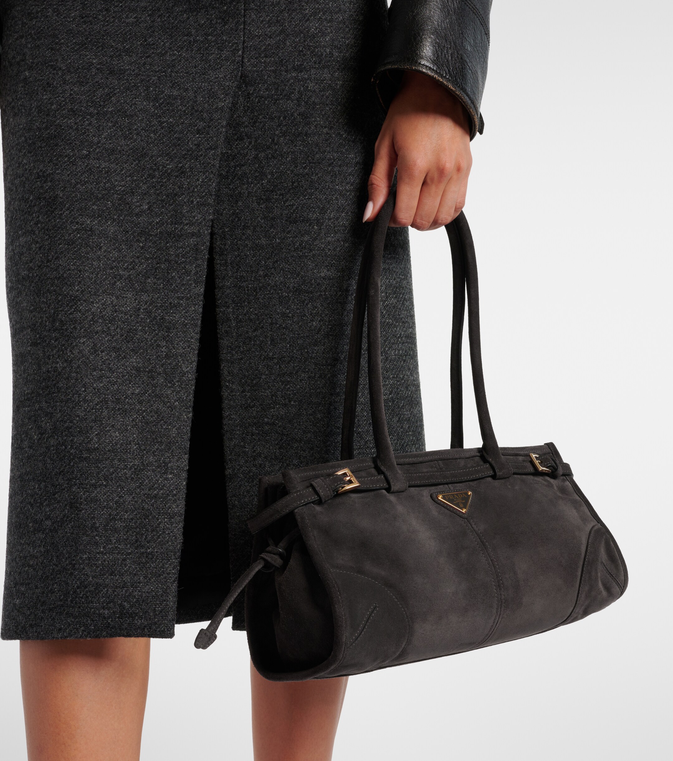 Prada Prada Bonnie Medium suede shoulder bag