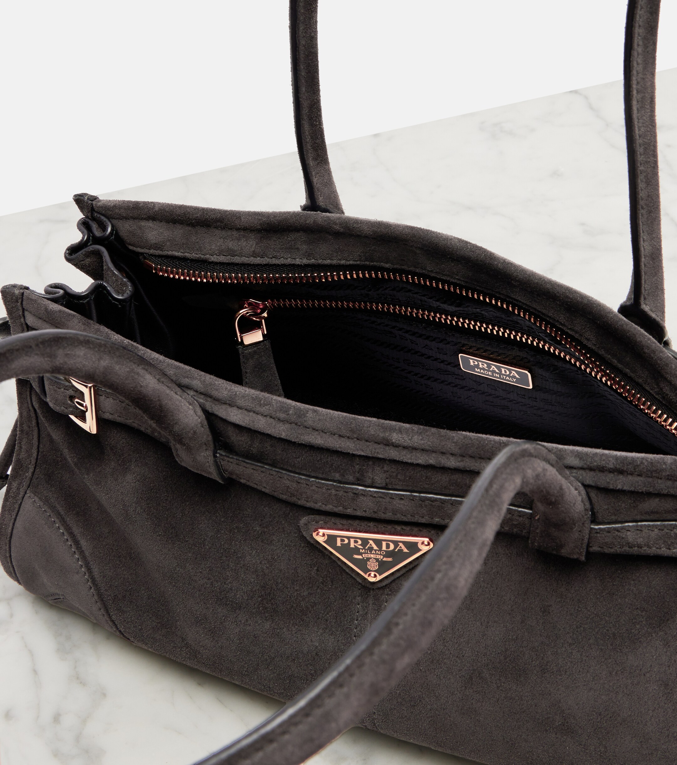 Prada Prada Bonnie Medium suede shoulder bag