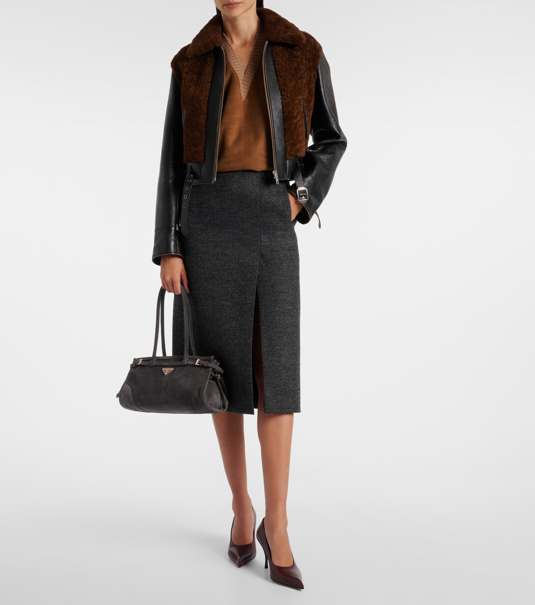 Prada Prada Bonnie Medium suede shoulder bag