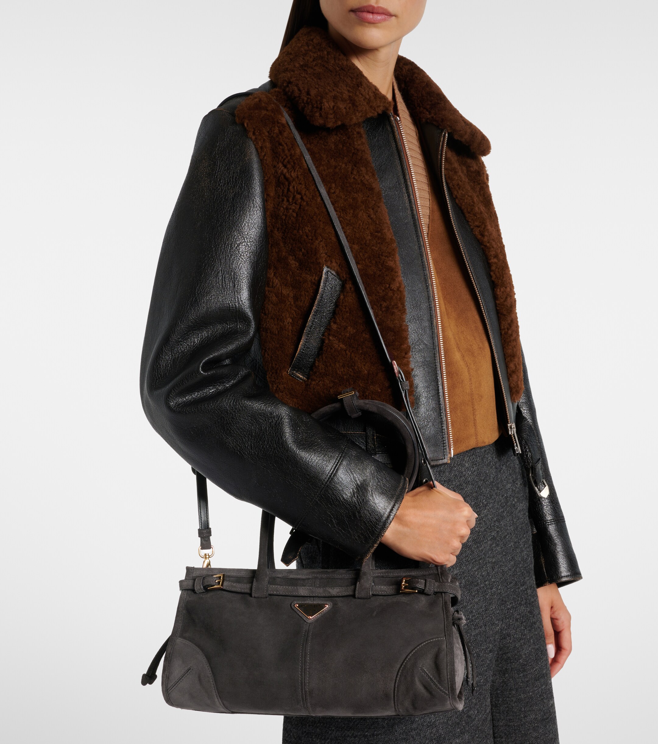 Prada Prada Bonnie Medium suede shoulder bag