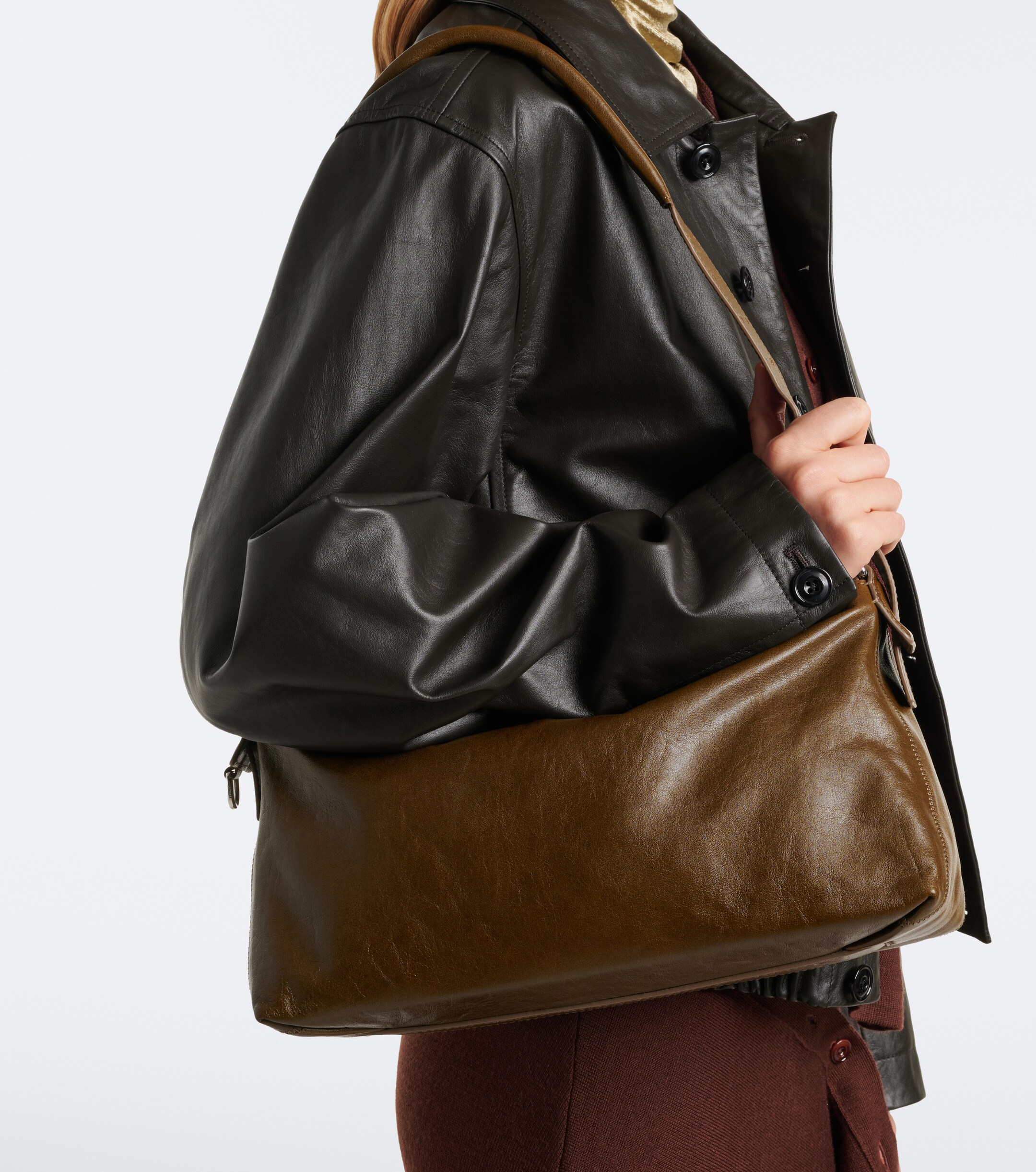 Lemaire Small belted leather shoulder bag