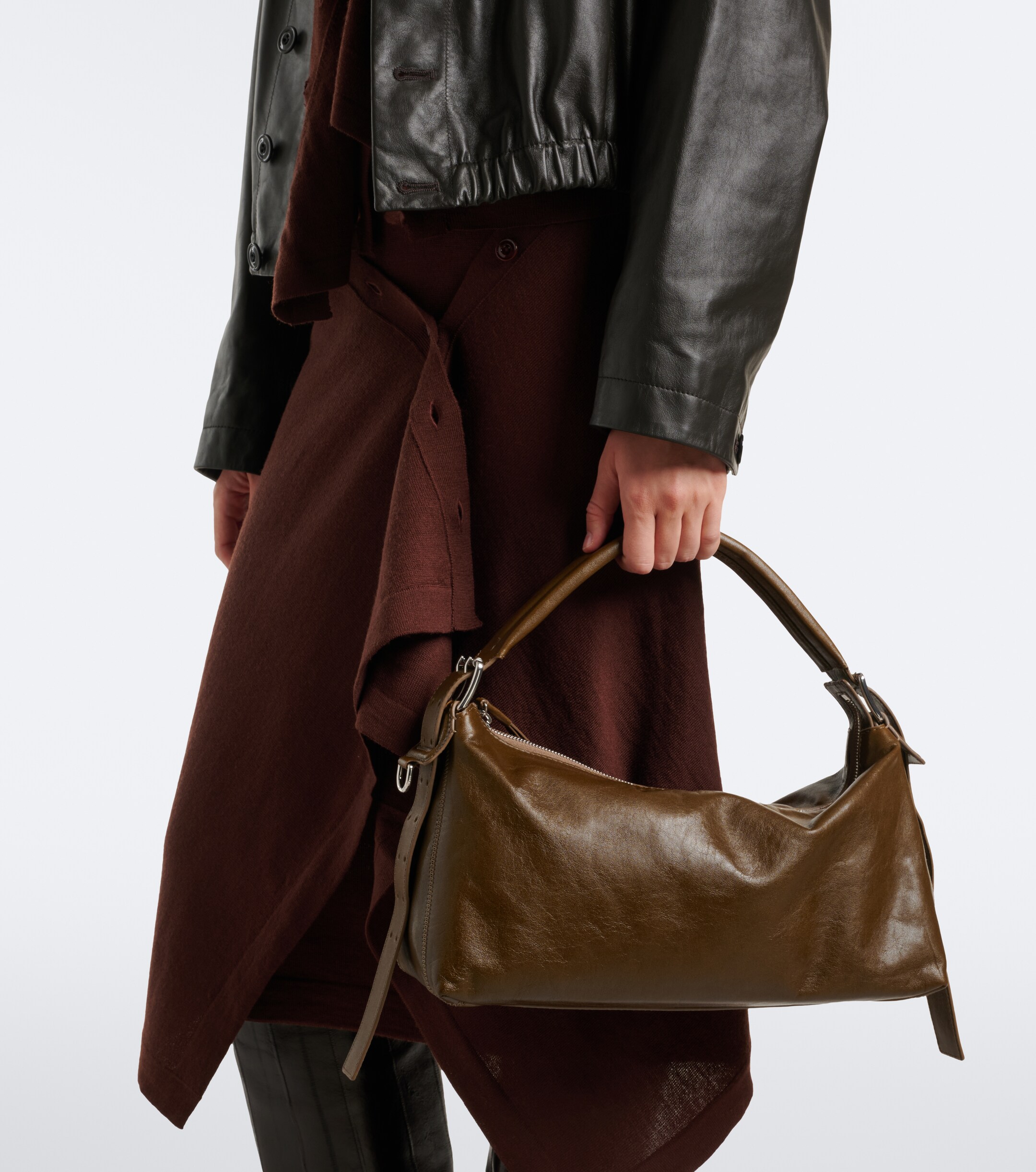 Lemaire Small belted leather shoulder bag