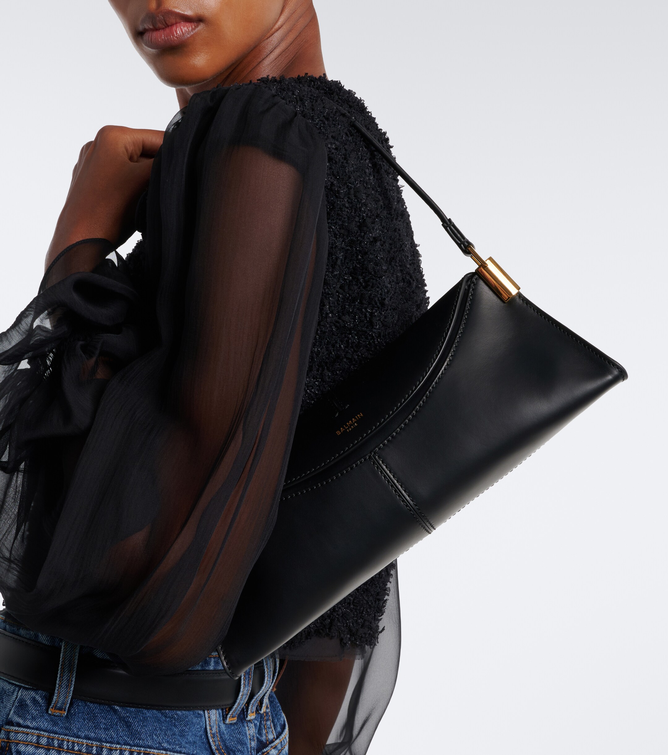 Balmain Balmain 64-83 Small leather shoulder bag