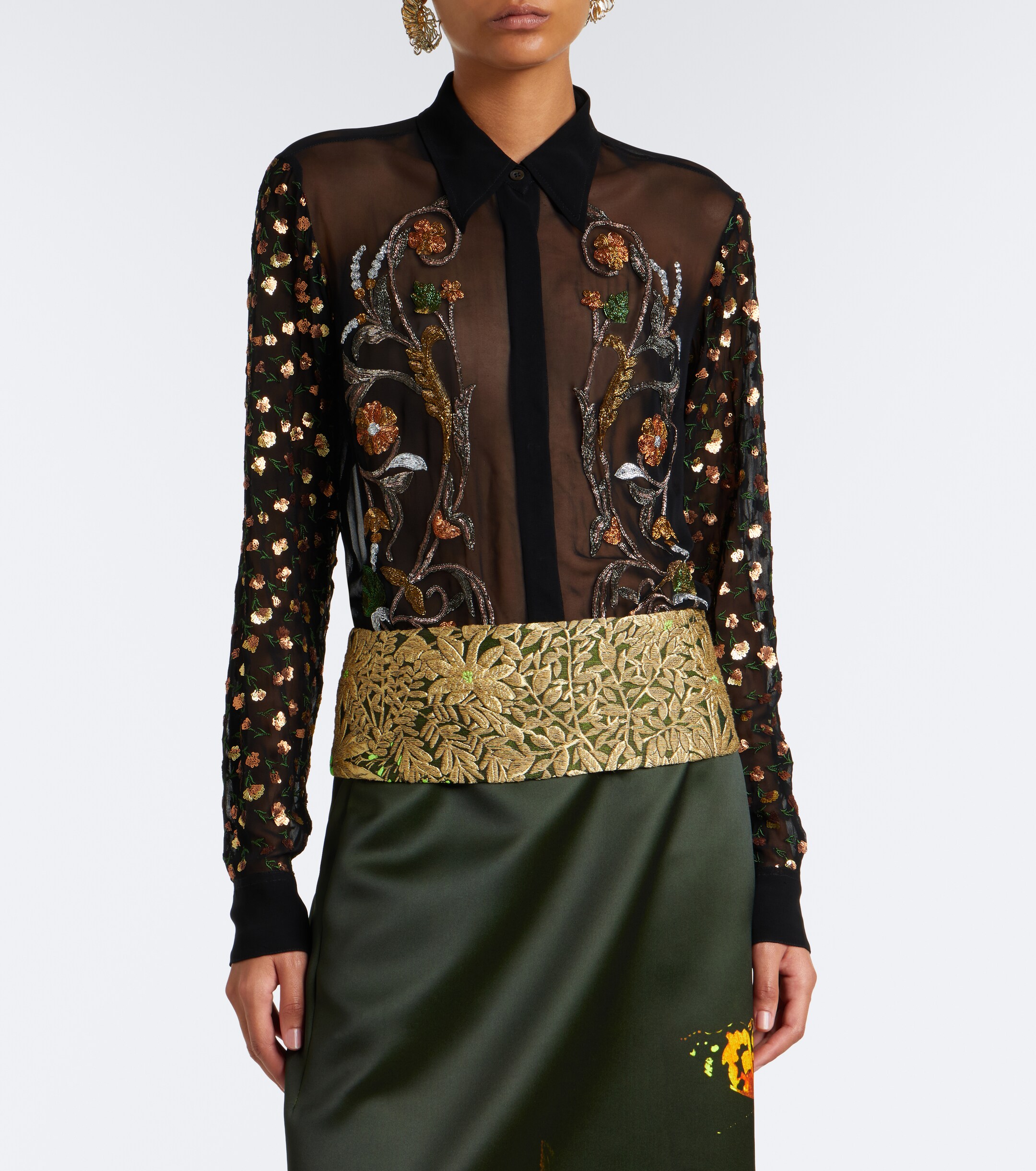 Dries Van Noten Dries Van Noten Embellished sheer blouse