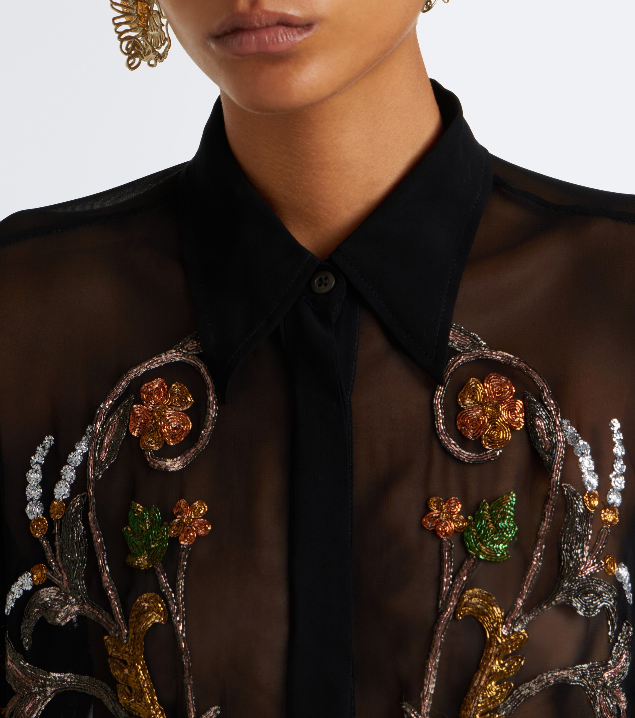 Dries Van Noten Dries Van Noten Embellished sheer blouse