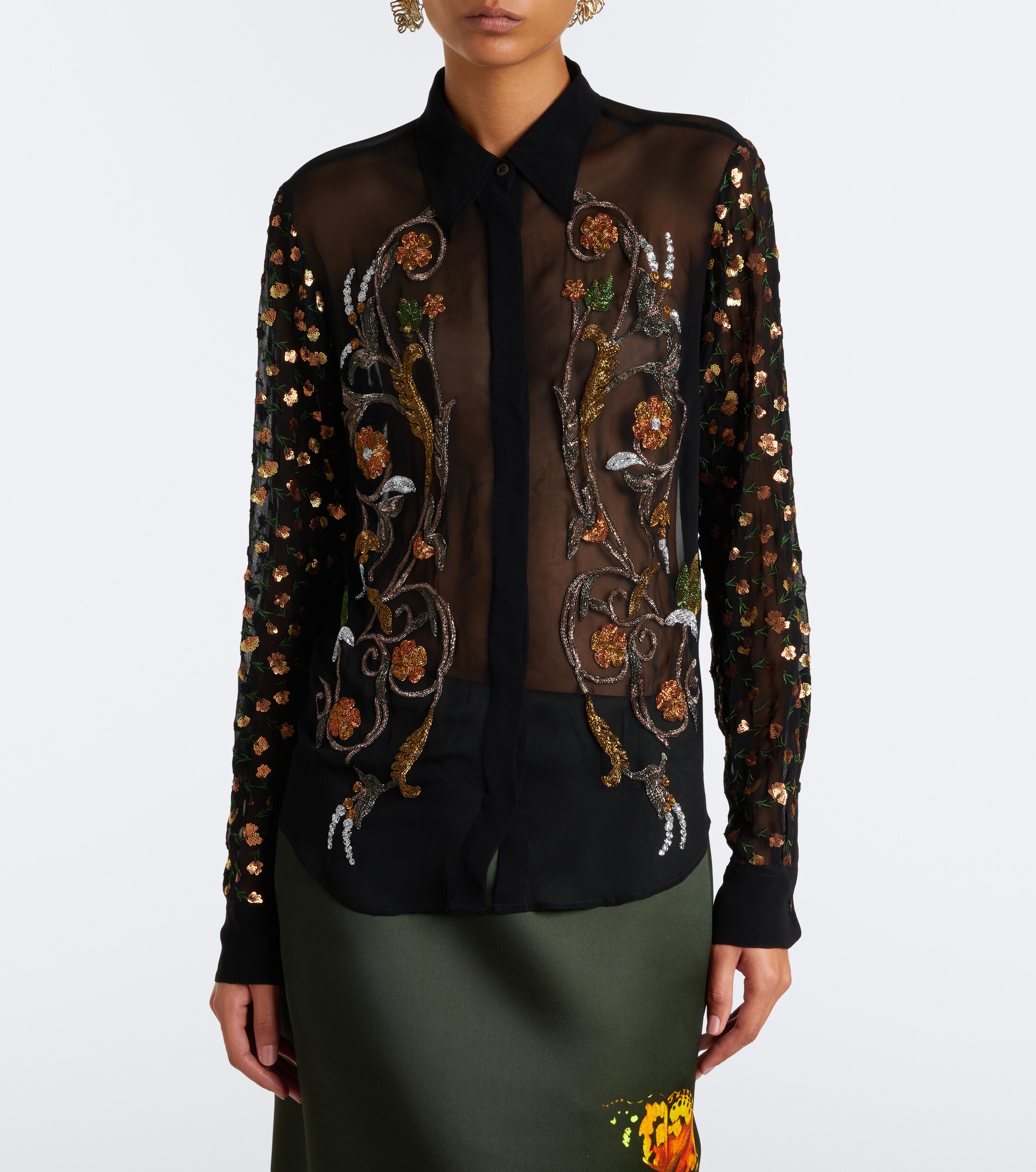 Dries Van Noten Dries Van Noten Embellished sheer blouse
