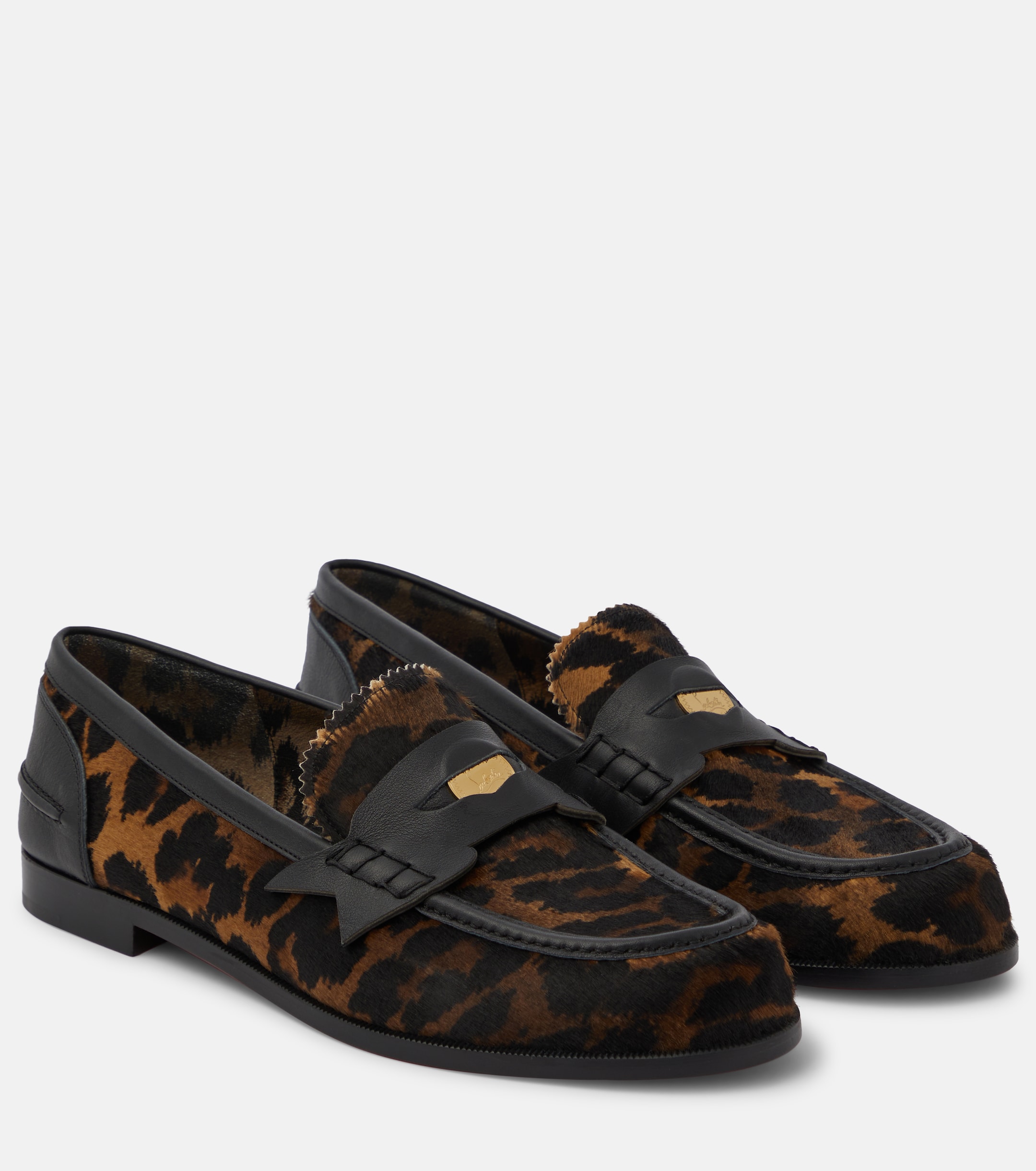 CHRISTIAN LOUBOUTIN - Penny Donna leopard-print loafers | Plush