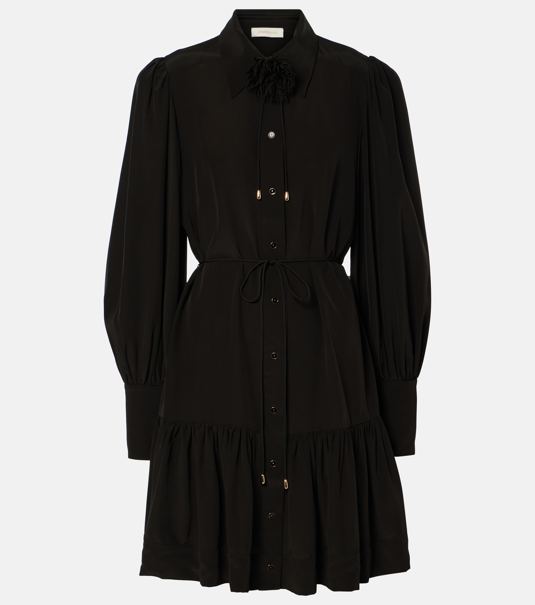 Zimmermann Belted ruffled shirt dress thumbnail