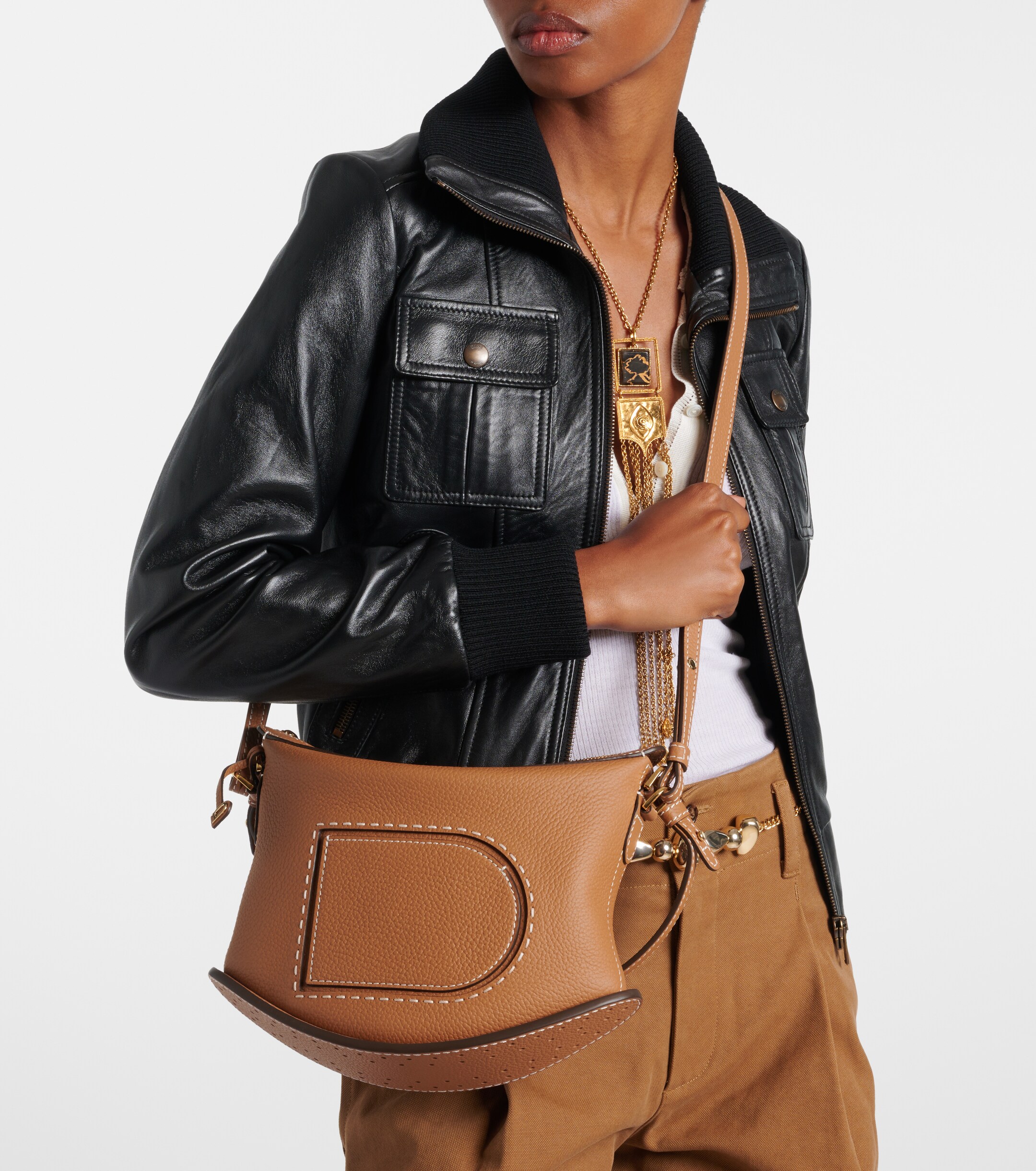 Delvaux Pin Swing Surpiqué leather shoulder bag thumbnail
