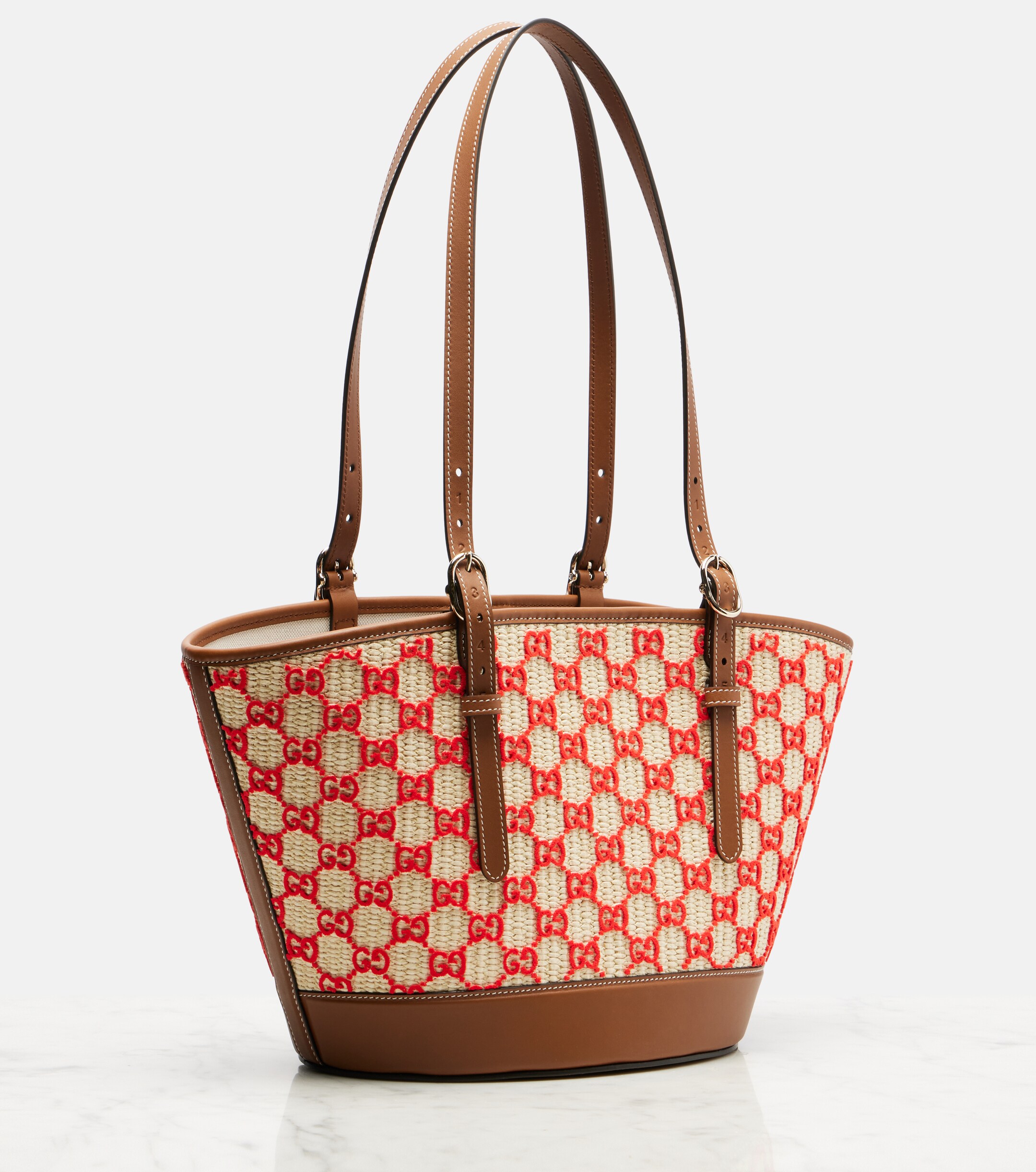 Gucci GG Small raffia-effect tote bag