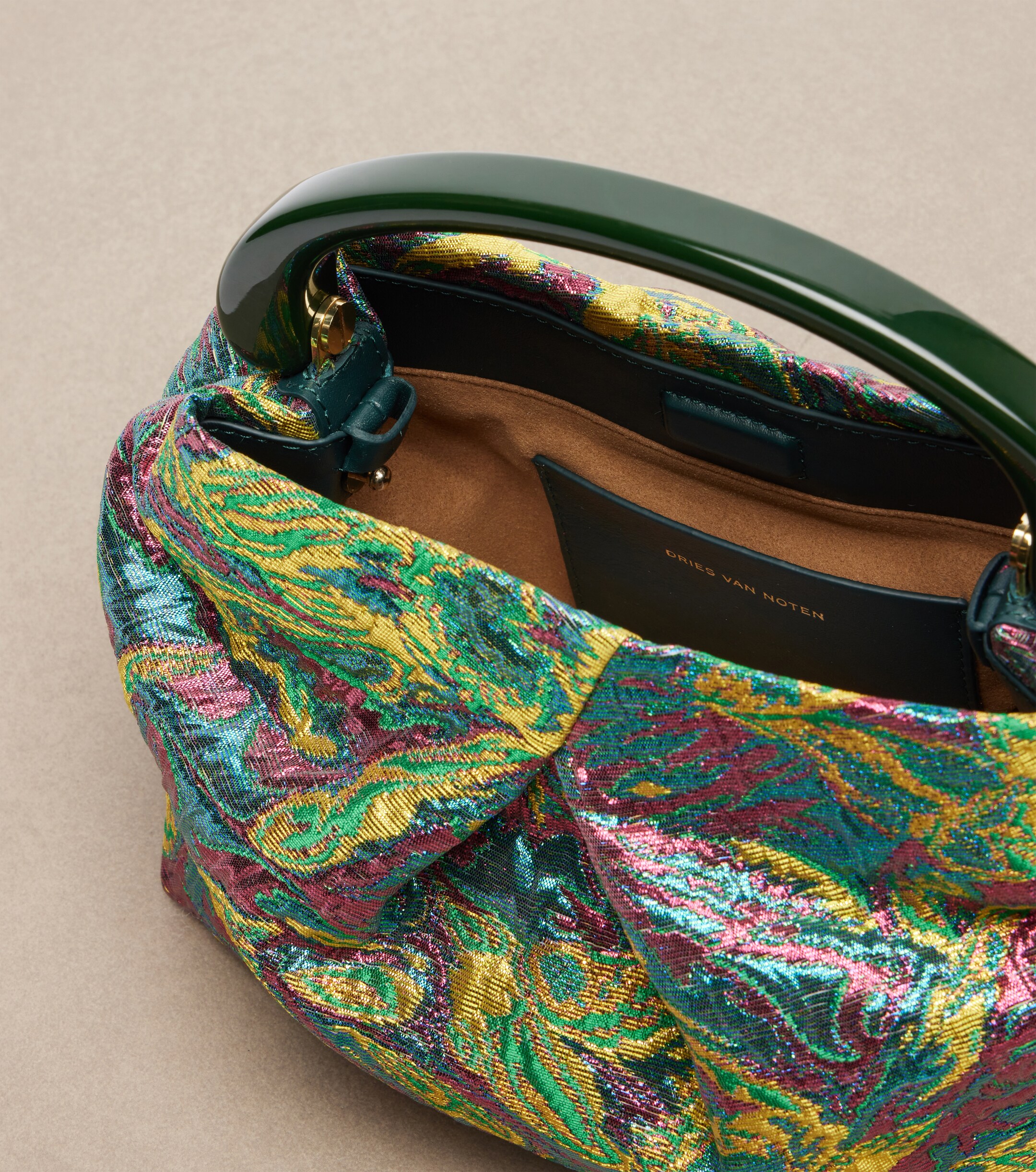 Dries Van Noten Crisp Small jacquard top-handle bag