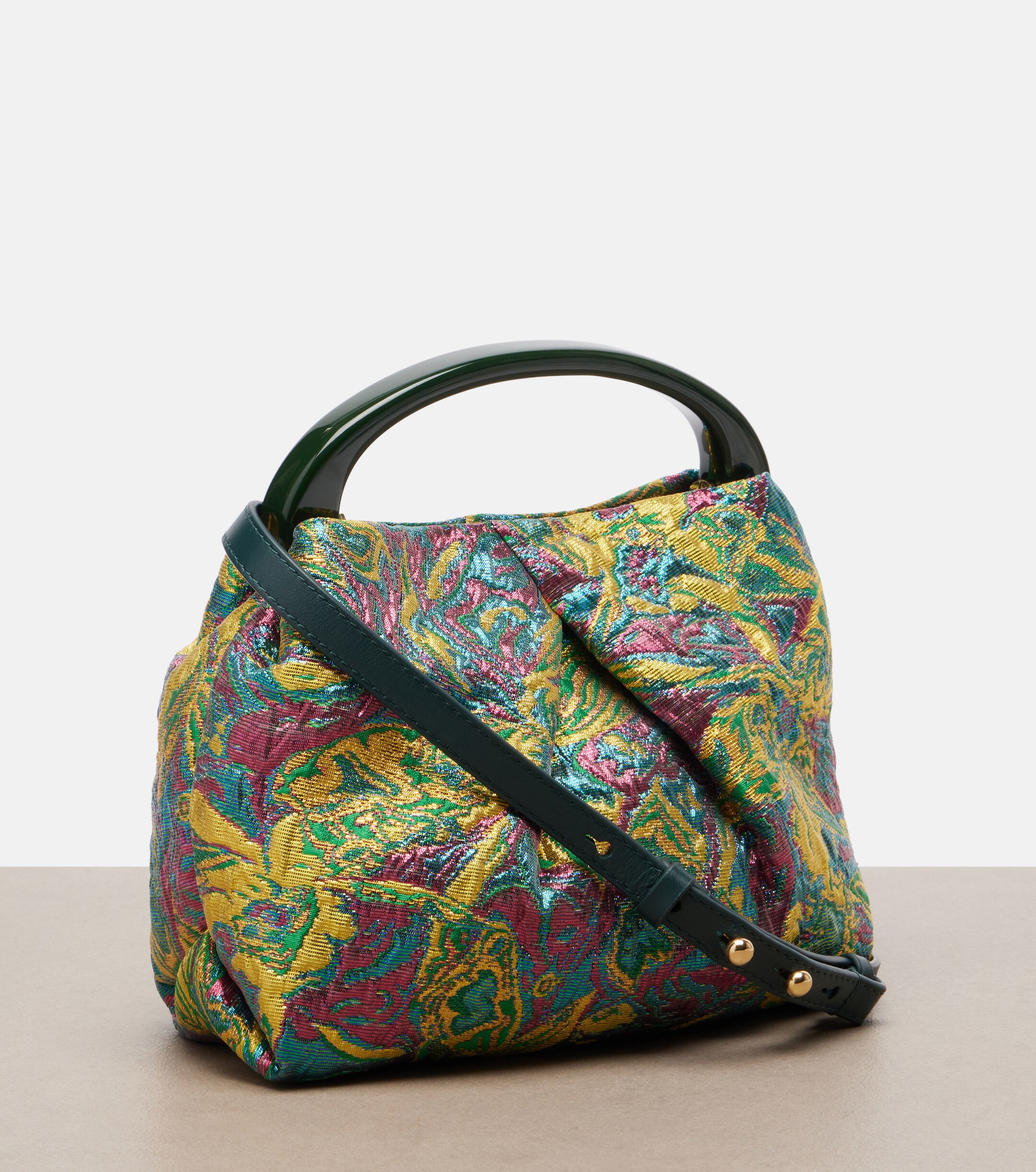 Dries Van Noten Crisp Small jacquard top-handle bag