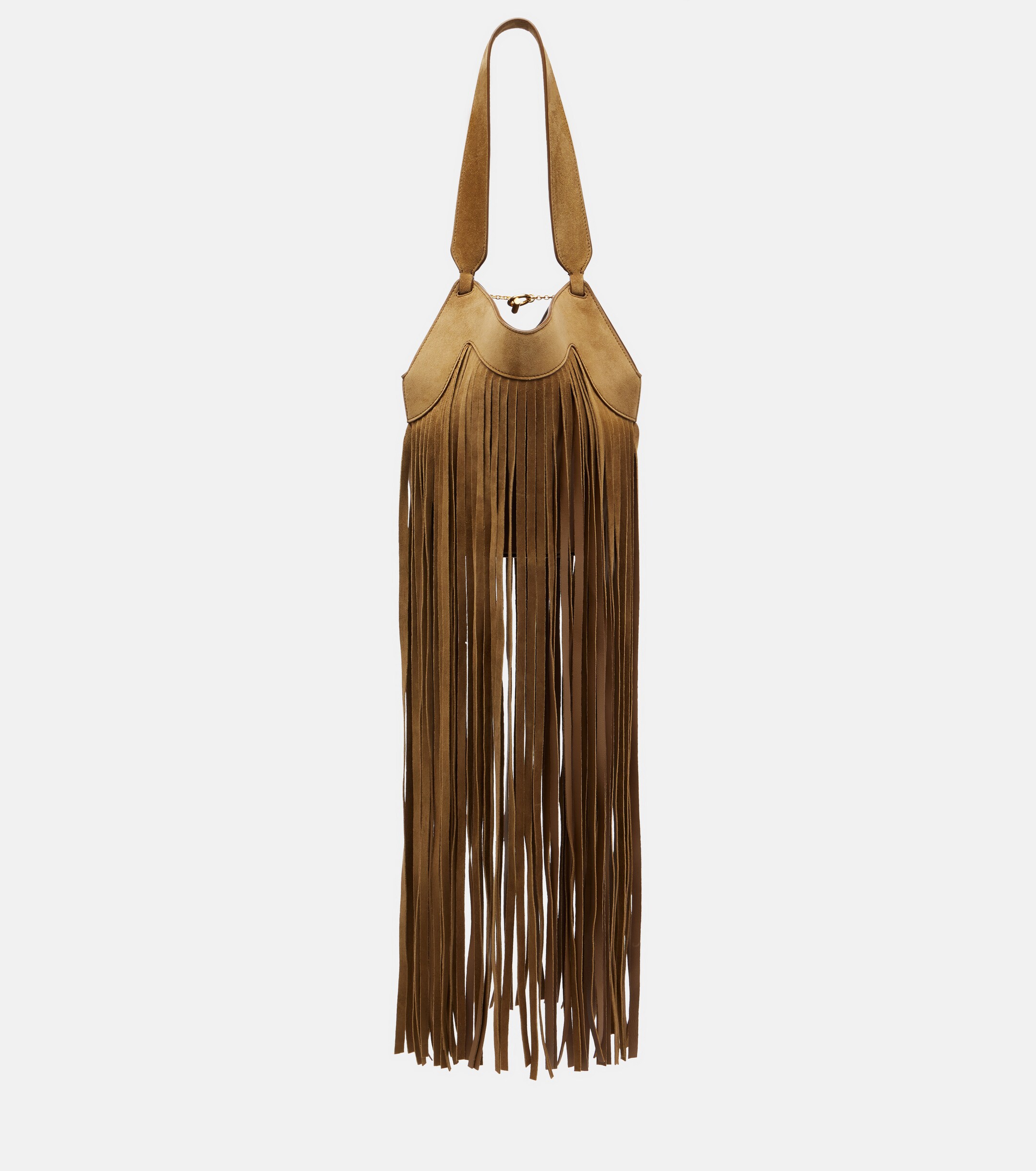 KHAITE Lotus Nano fringed suede tote bag