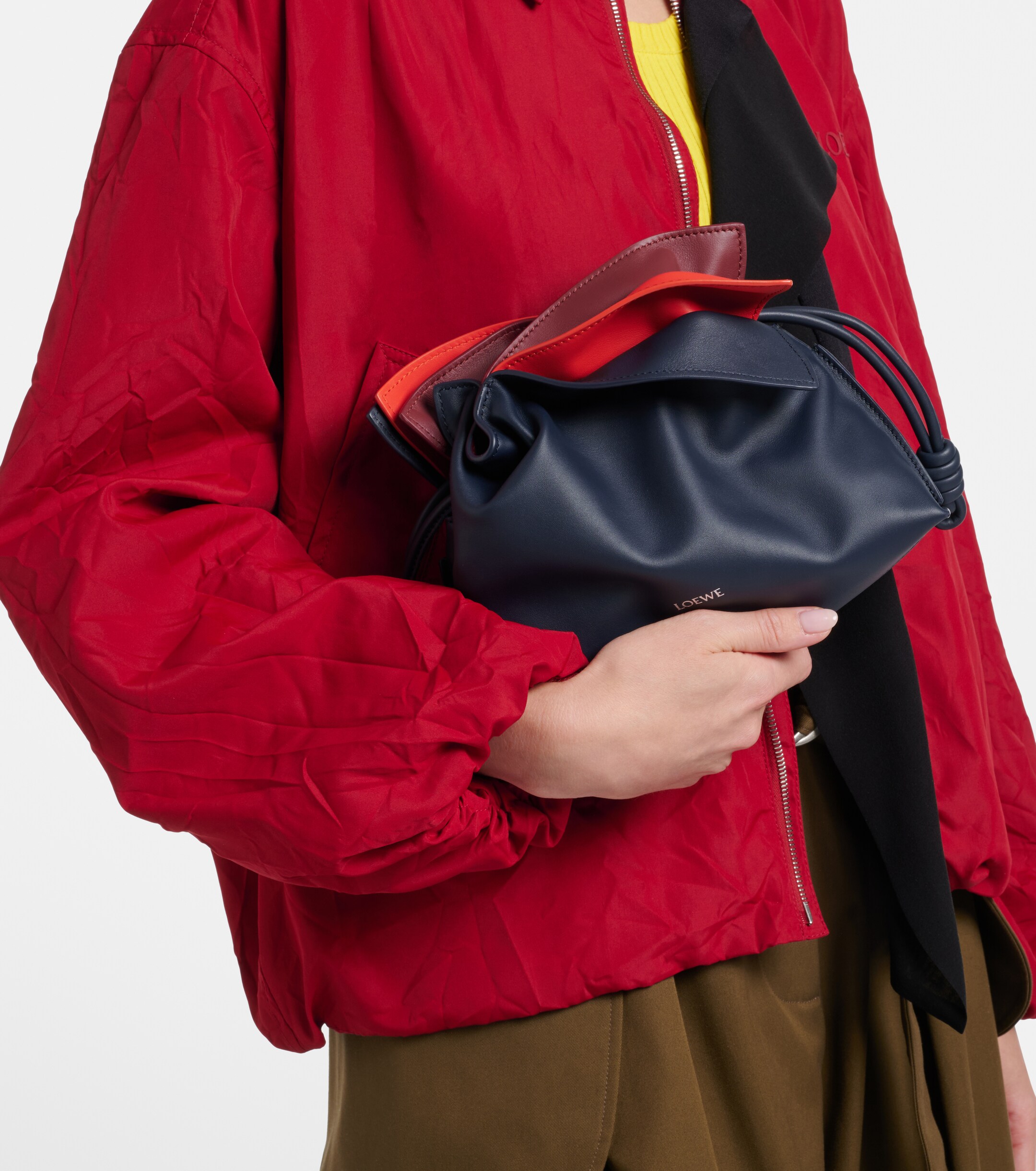Loewe Flamenco Mini layered leather clutch
