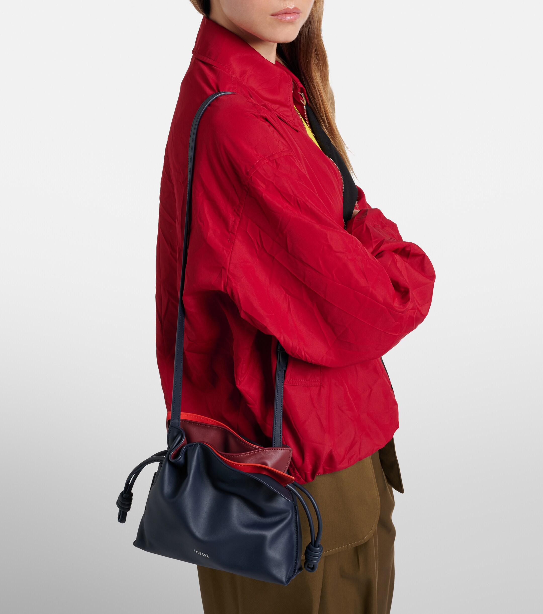 Loewe Flamenco Mini layered leather clutch