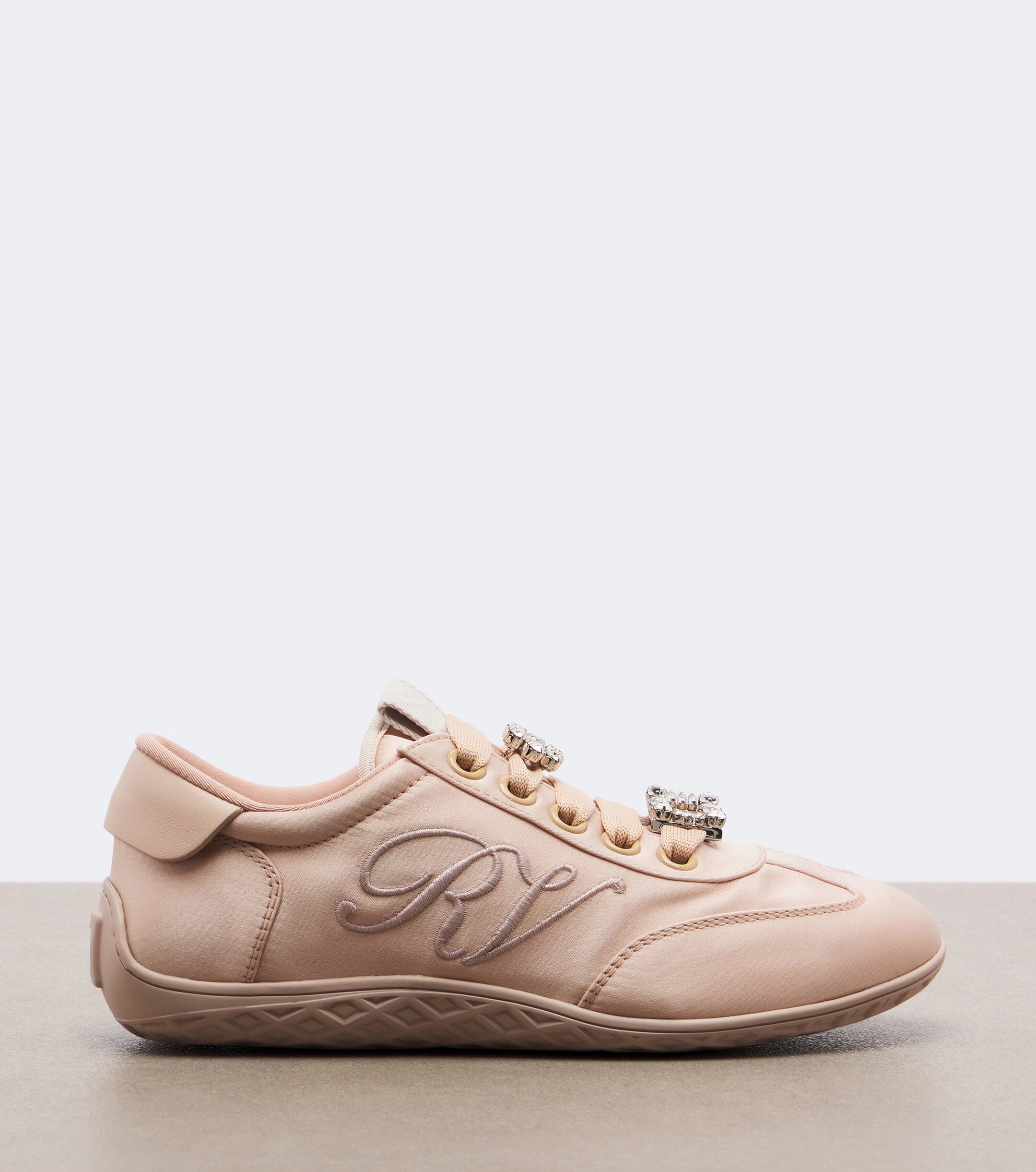 ROGER VIVIER Roger Vivier Viv Low leather-trimmed satin sneakers