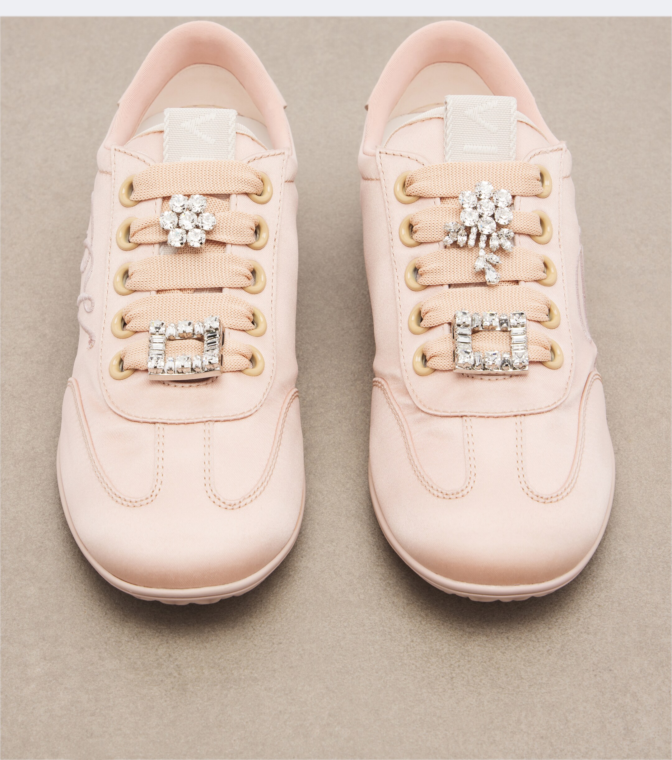 ROGER VIVIER Roger Vivier Viv Low leather-trimmed satin sneakers
