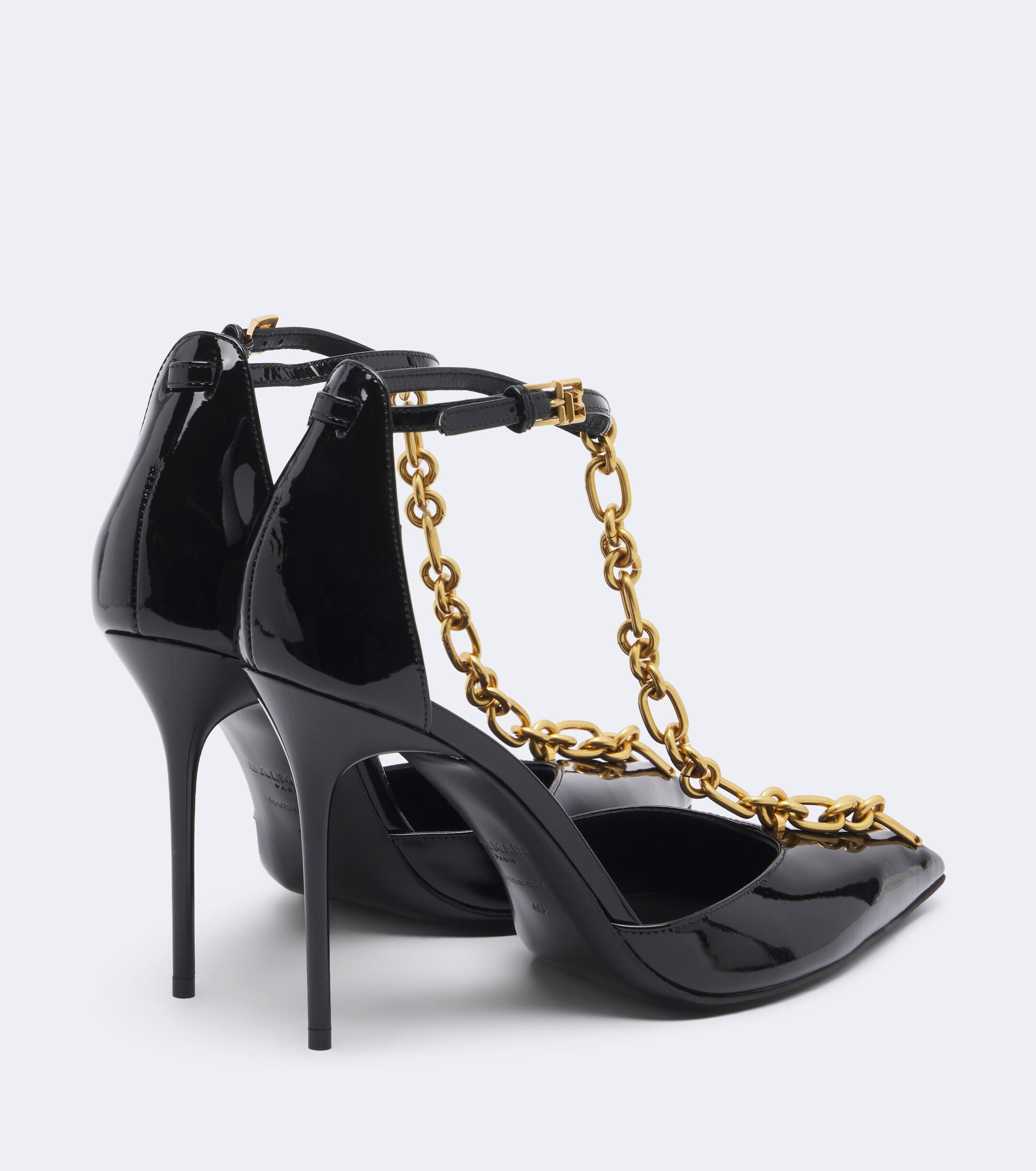 Balmain Balmain Chain-detail patent leather pumps