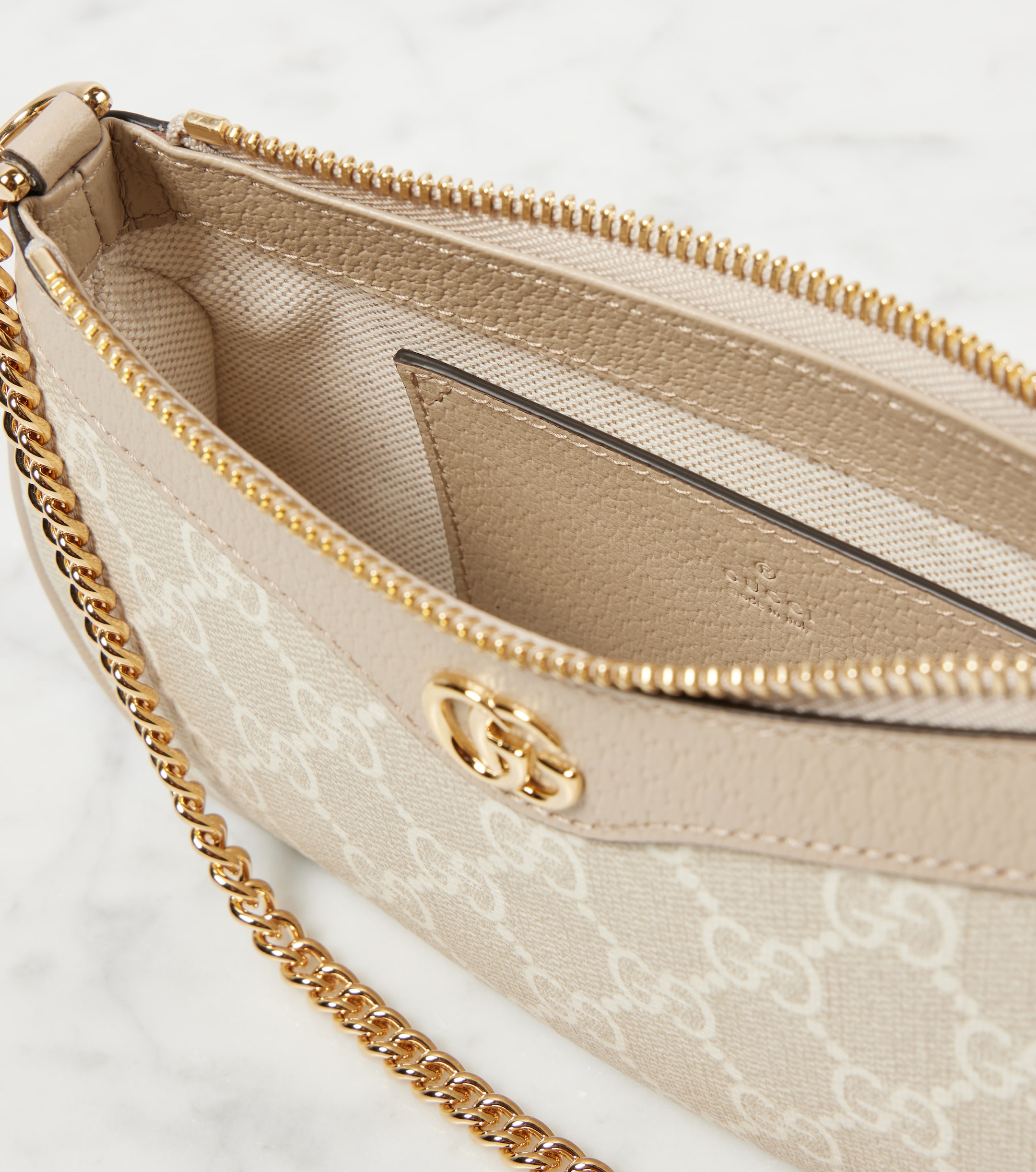 Gucci Ophidia Mini leather-trimmed shoulder bag