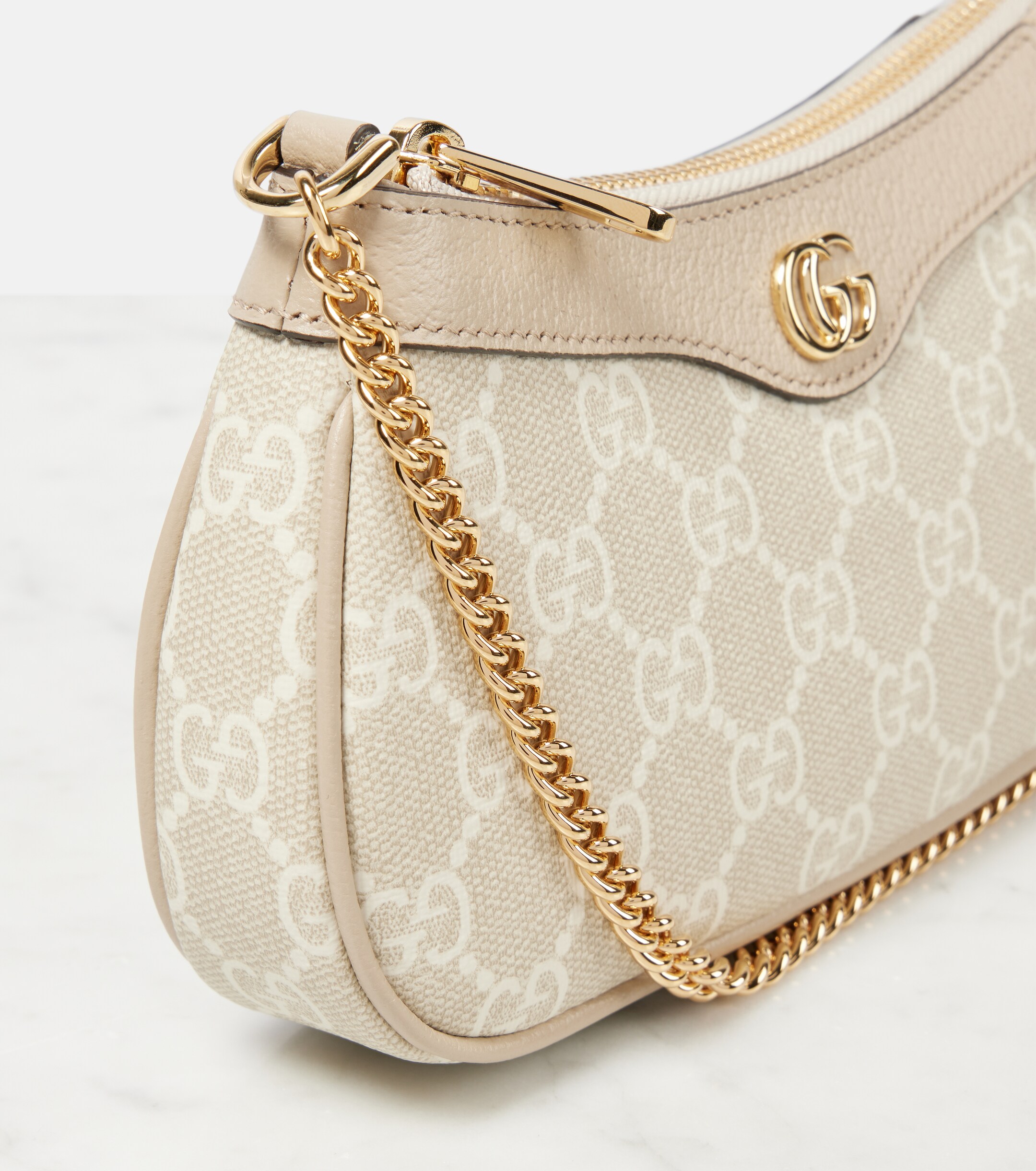 Gucci Ophidia Mini leather-trimmed shoulder bag