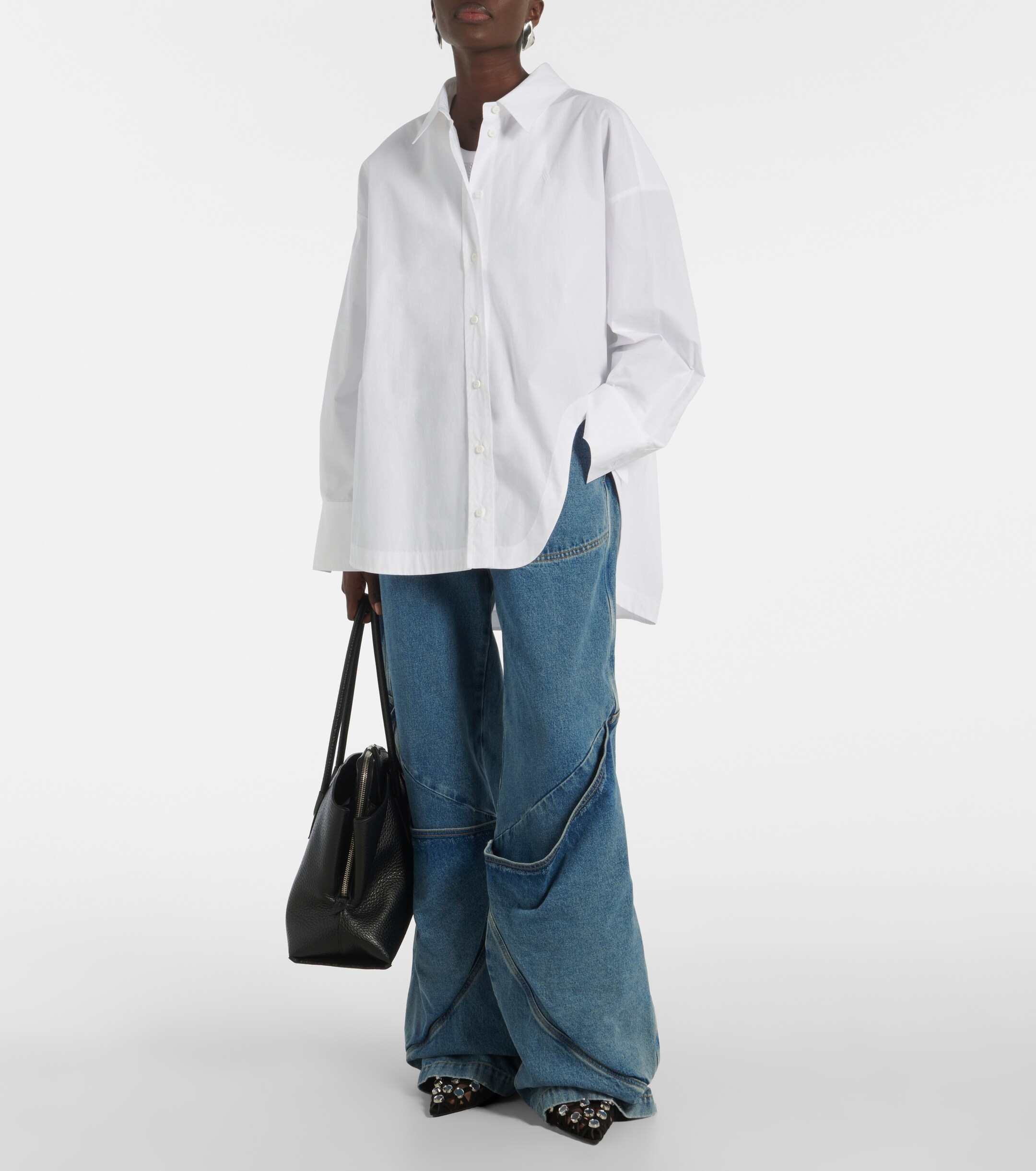 THE ATTICO La Passeggiata Medium leather tote bag