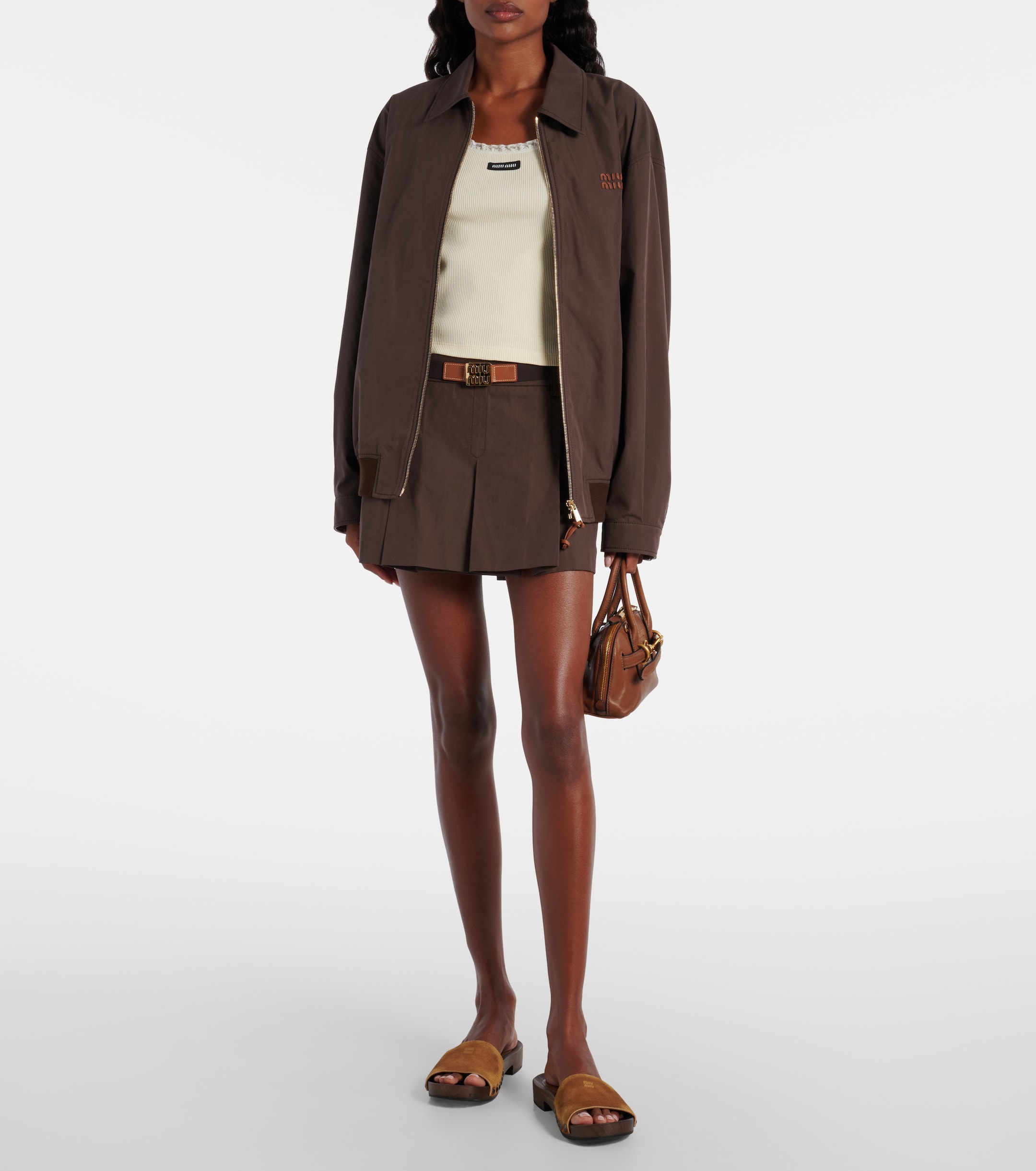 Miu Miu - Lace-trimmed cotton tank top | Plush