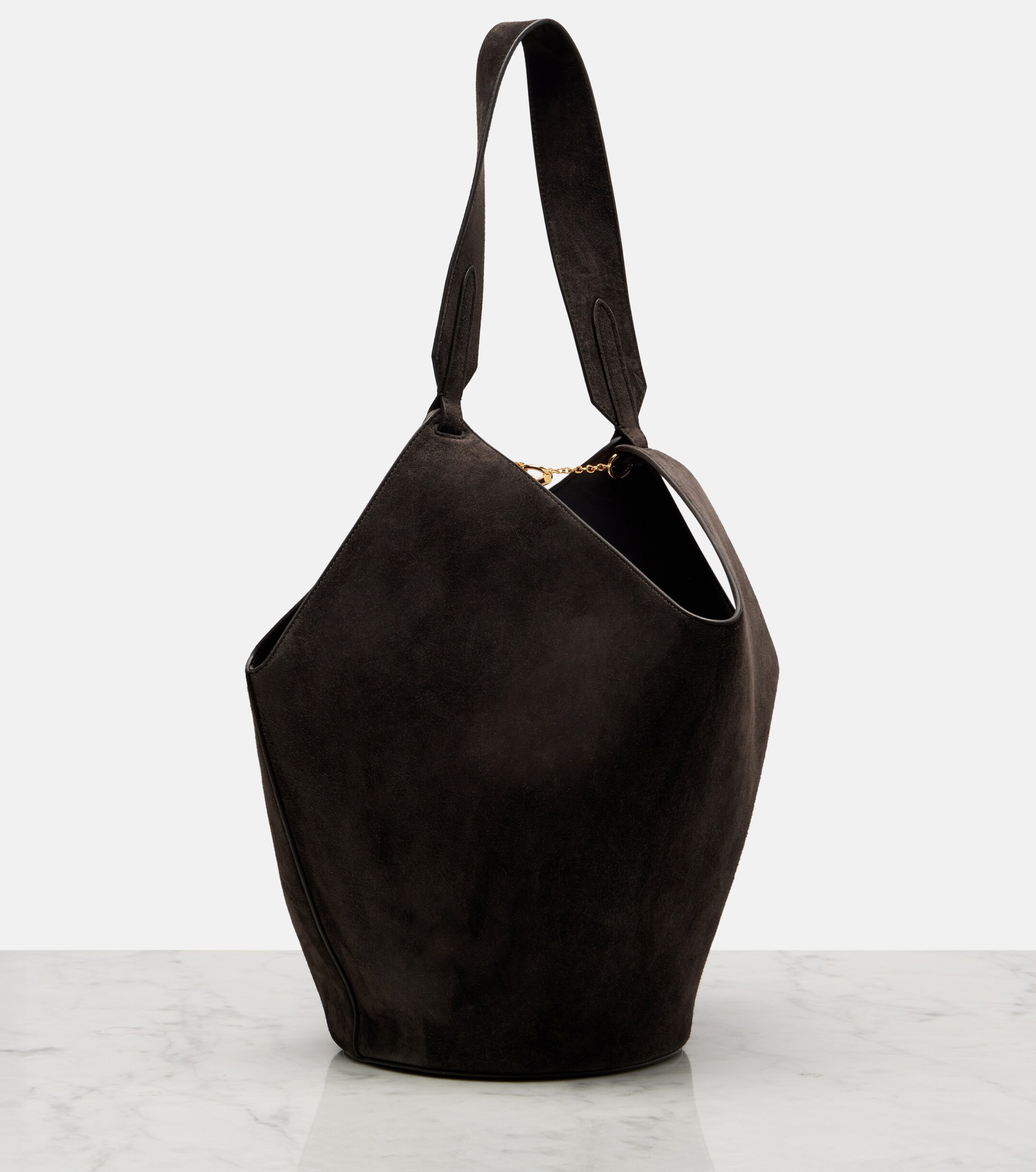 KHAITE Lotus Small suede tote bag