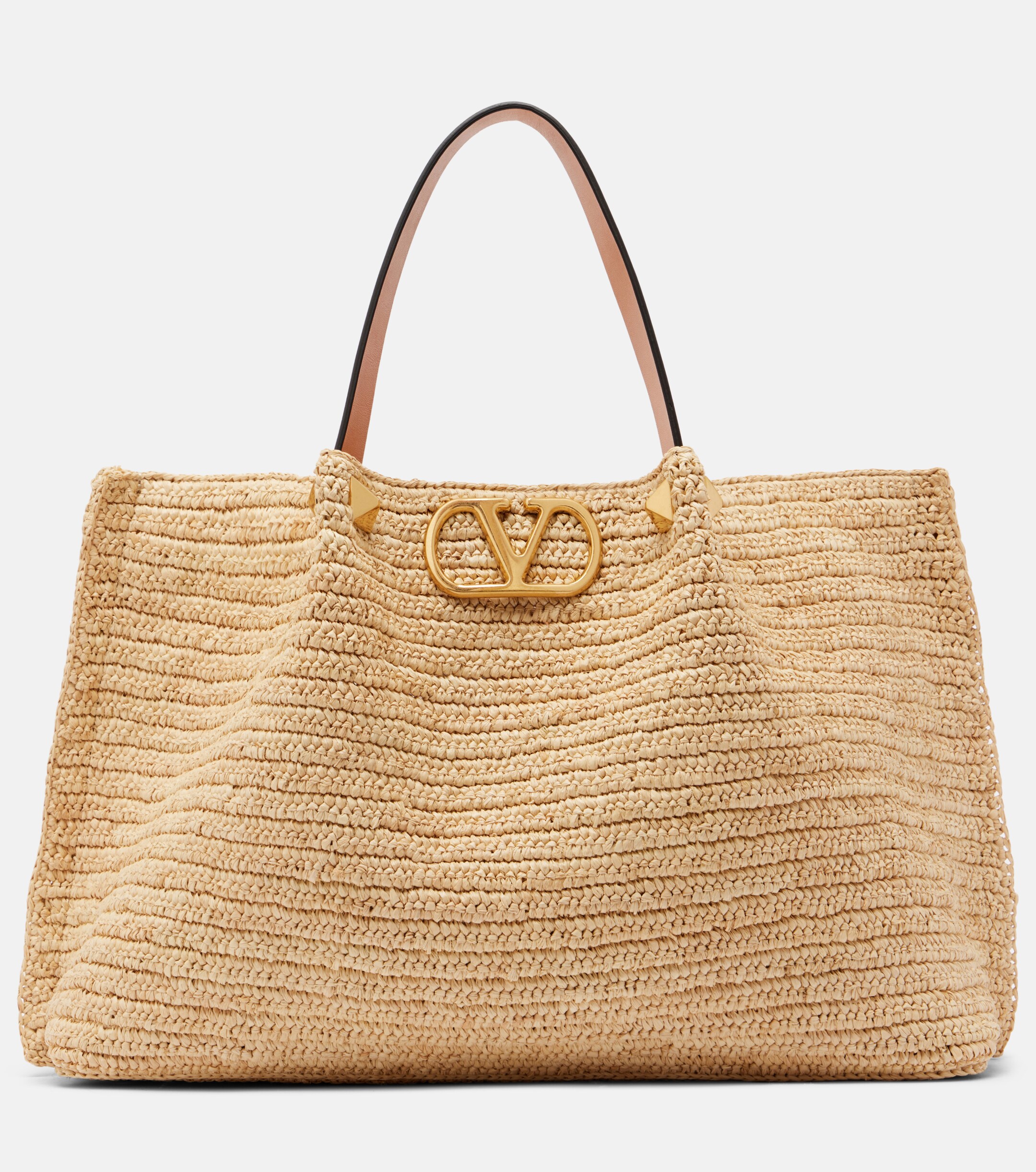 Valentino Garavani VLogo Medium raffia tote bag