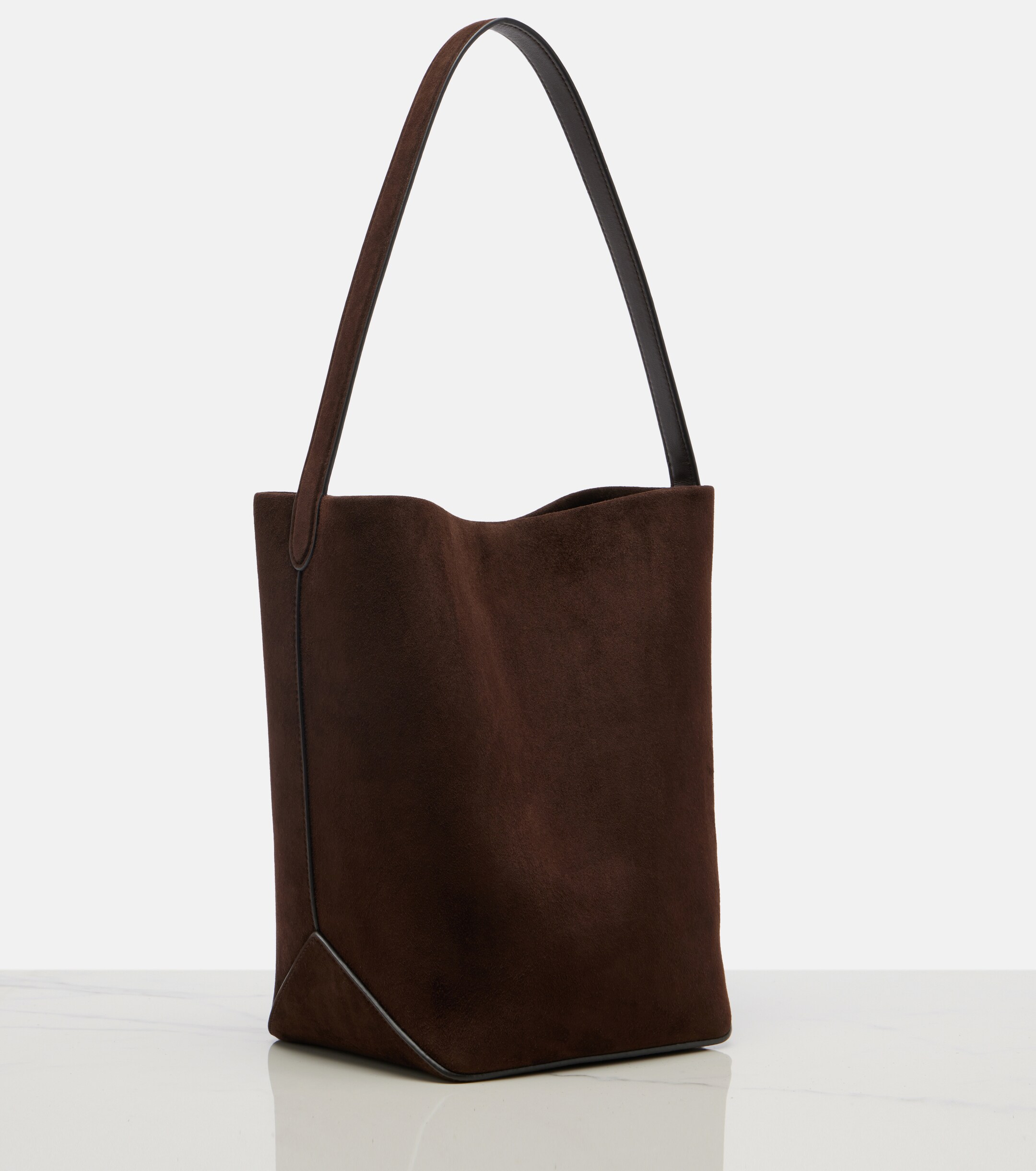 The Row N/S Park Edge Medium suede tote bag
