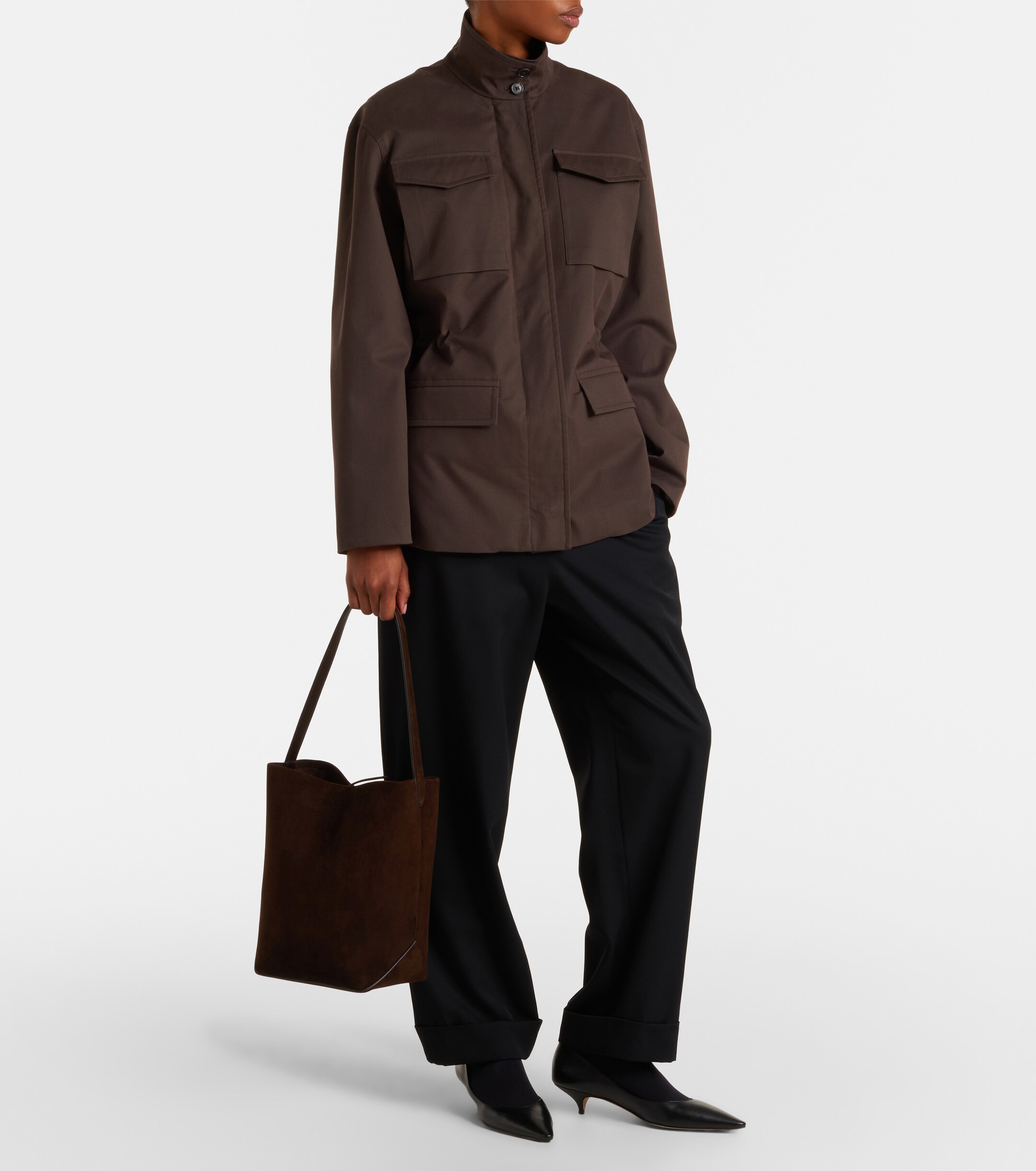 The Row N/S Park Edge Medium suede tote bag