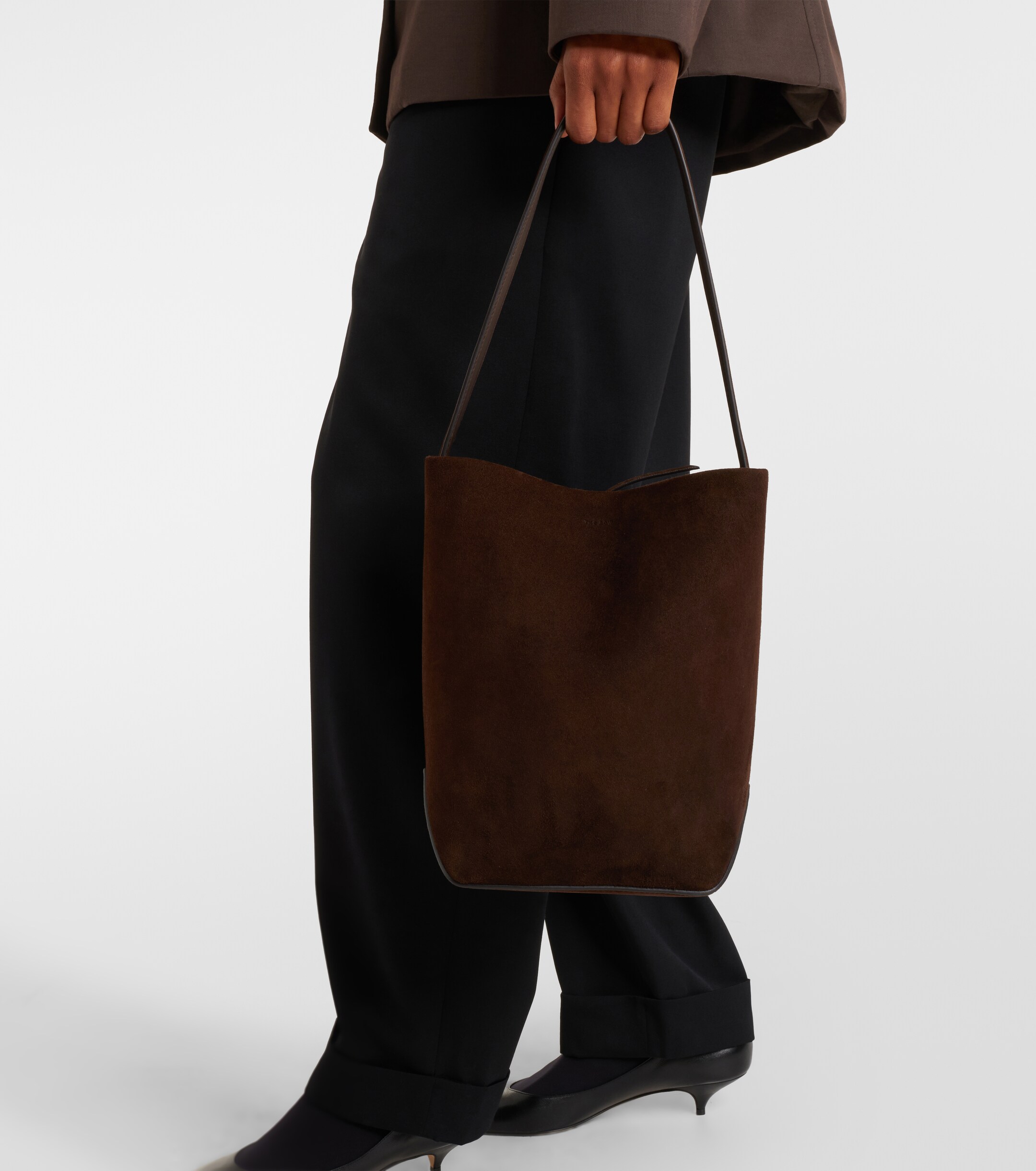 The Row N/S Park Edge Medium suede tote bag