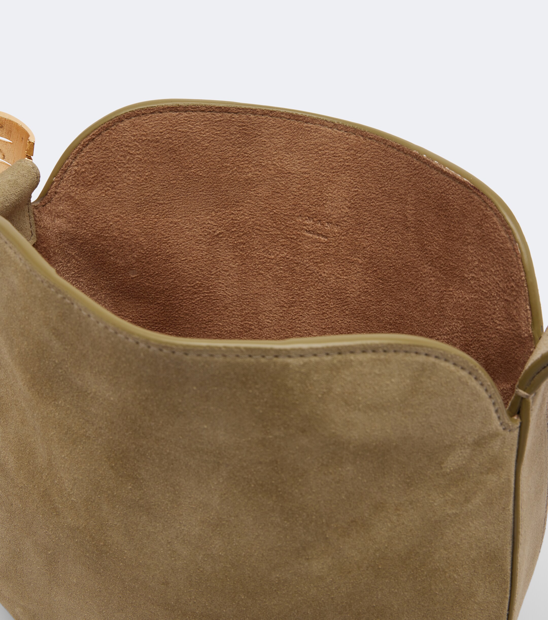 AMANU Zambia Ring Small suede top-handle bag