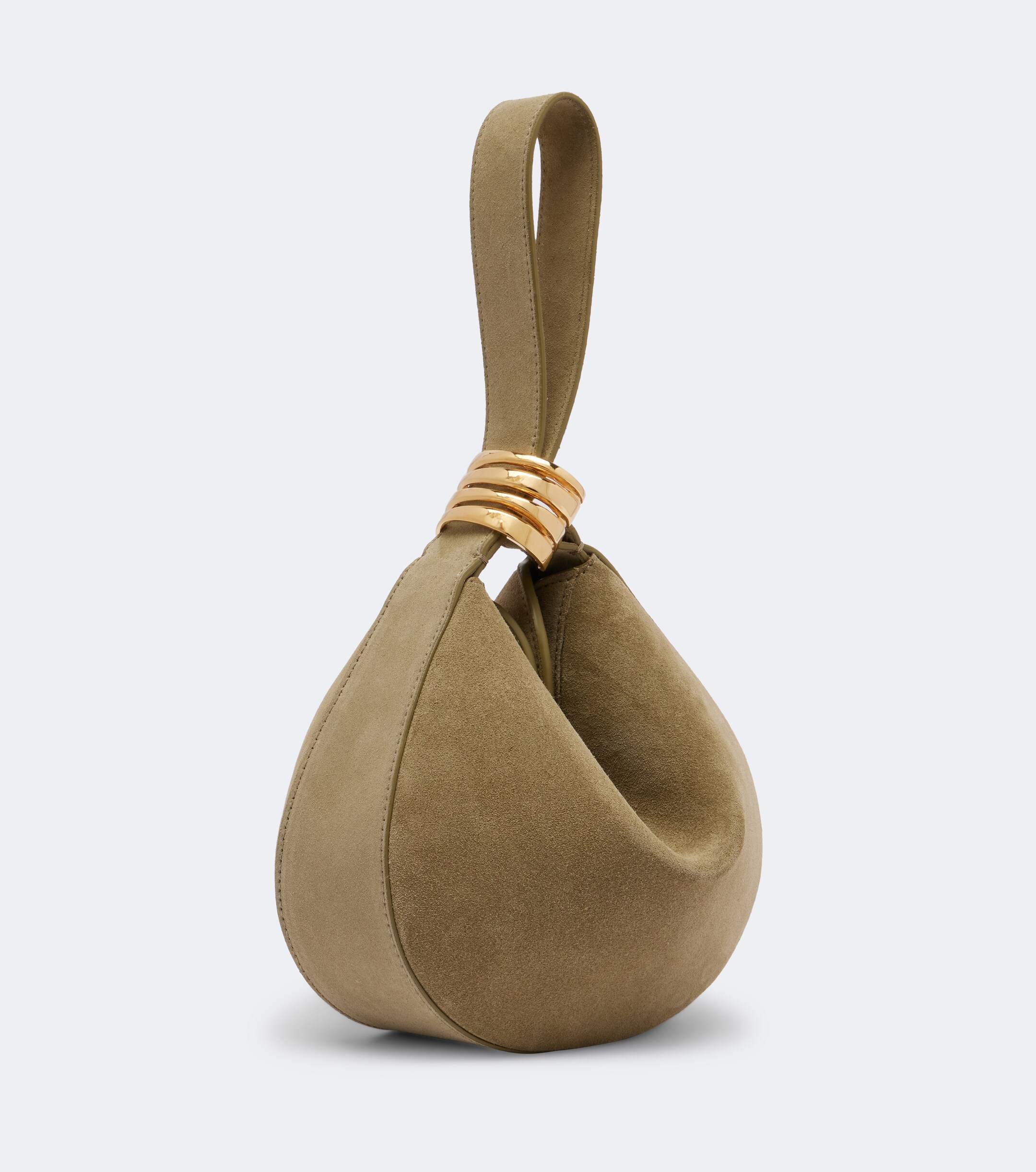 AMANU Zambia Ring Small suede top-handle bag