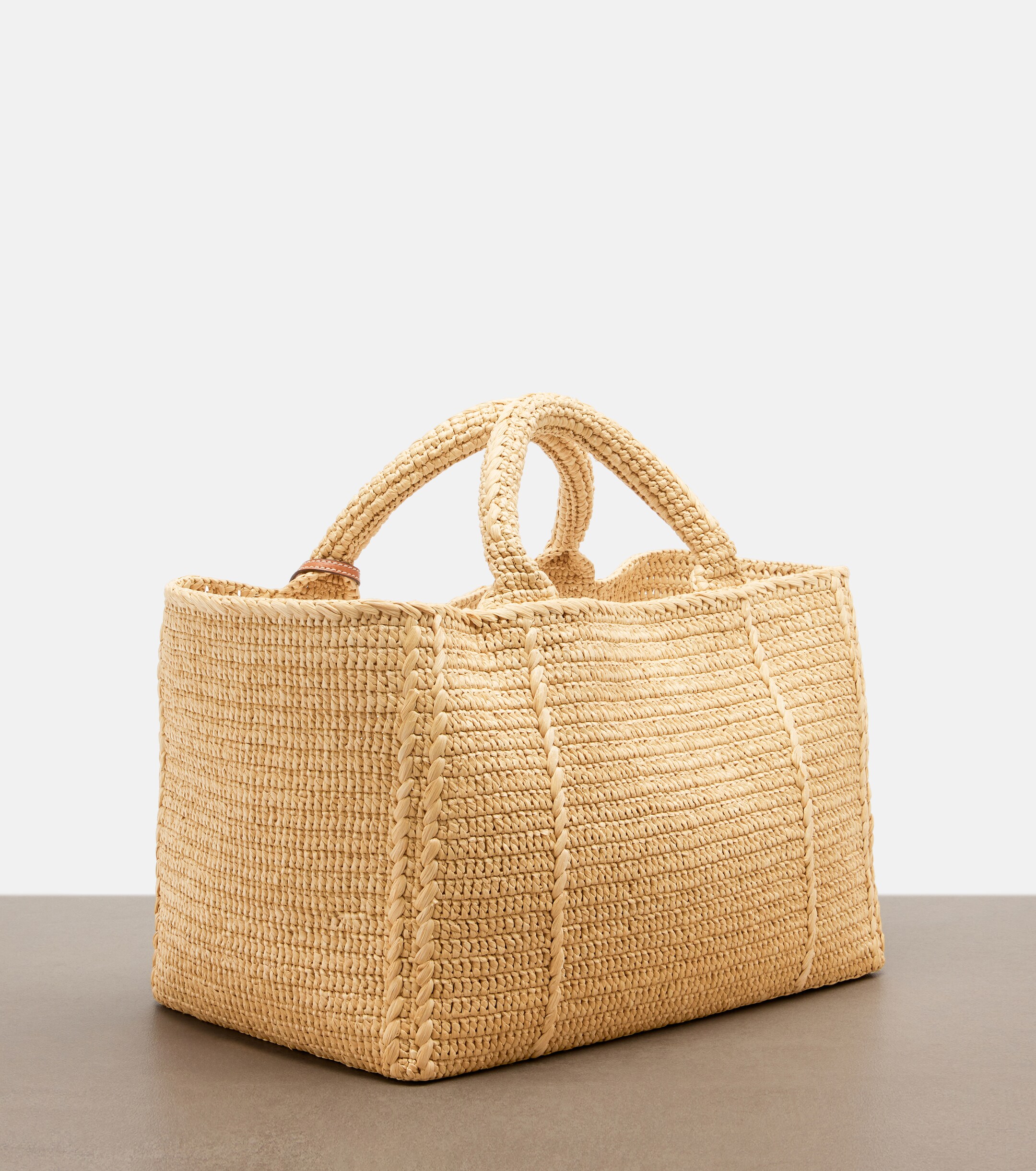 Prada Large crochet raffia-effect shopper