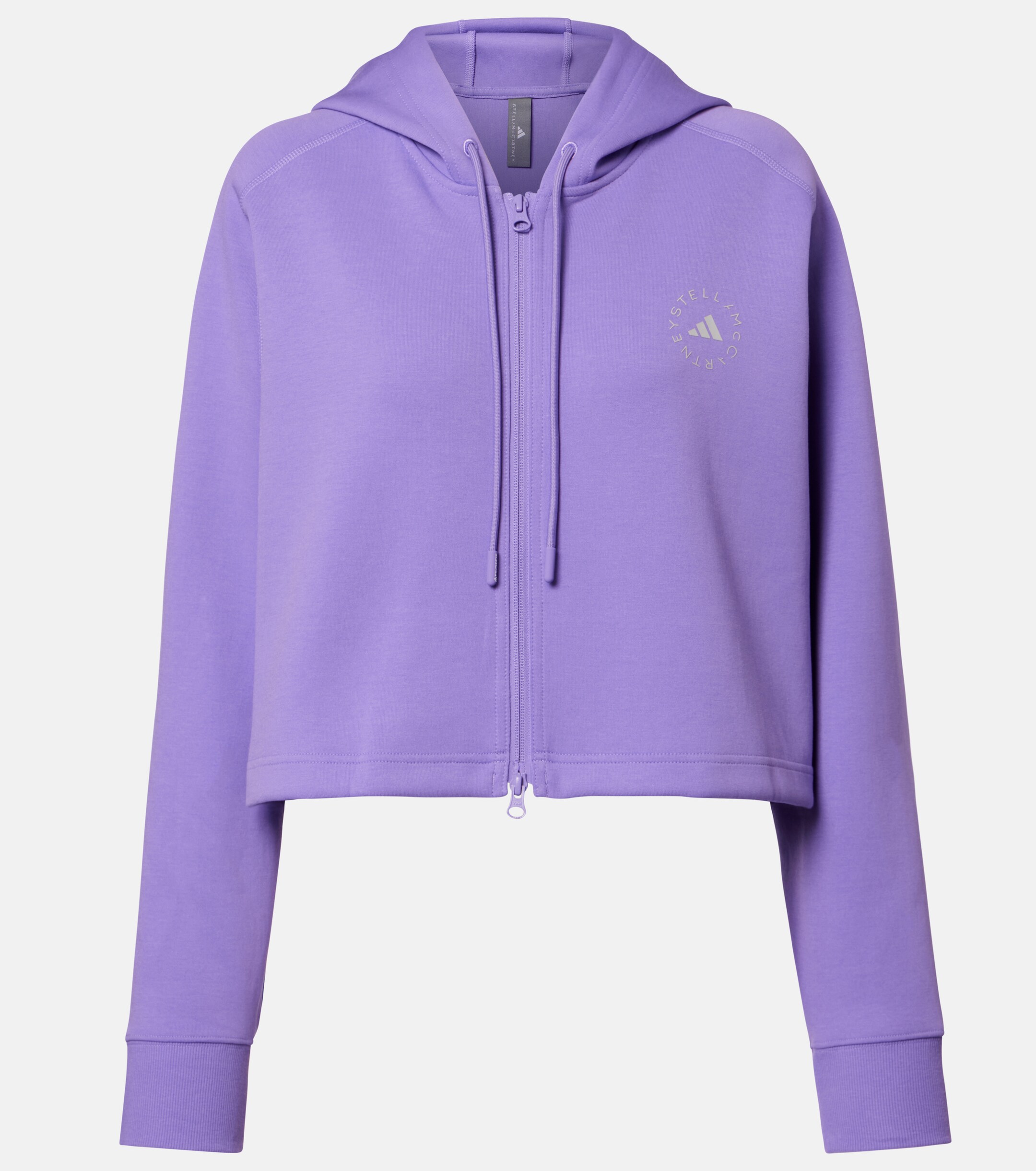 adidas by Stella McCartney Adidas by Stella McCartney Logo cropped cotton-blend hoodie