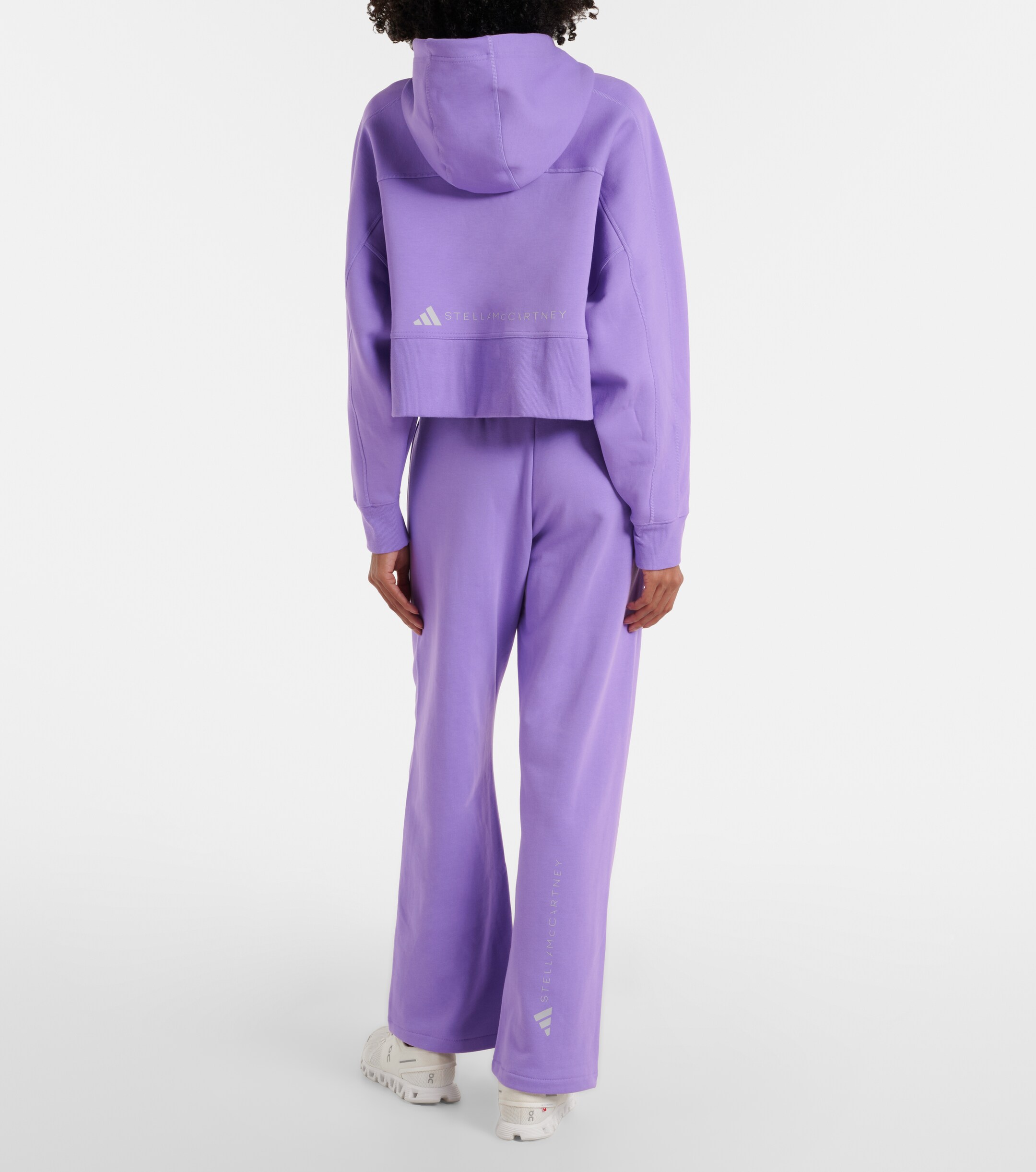 adidas by Stella McCartney Adidas by Stella McCartney Logo cropped cotton-blend hoodie