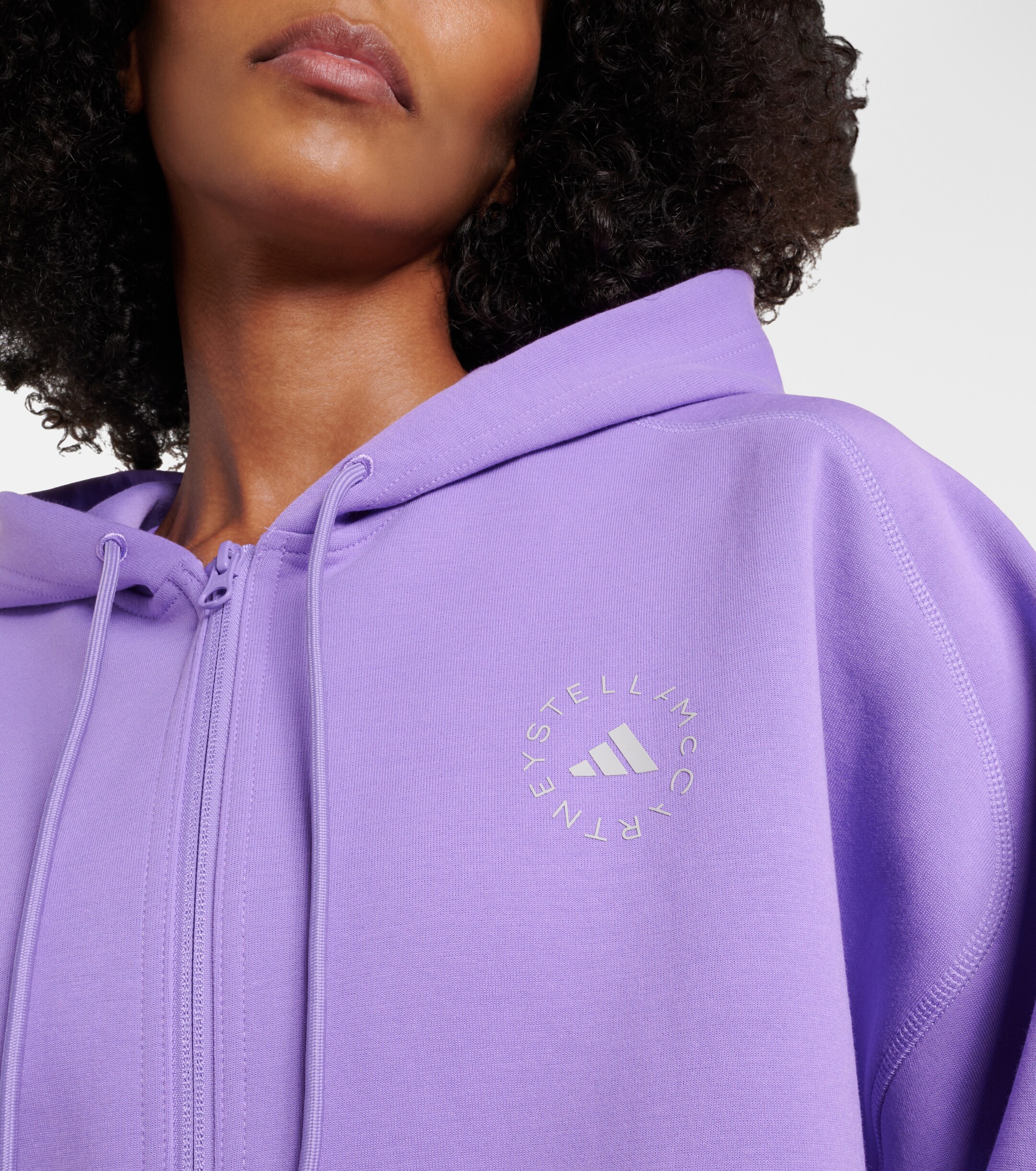 adidas by Stella McCartney Adidas by Stella McCartney Logo cropped cotton-blend hoodie