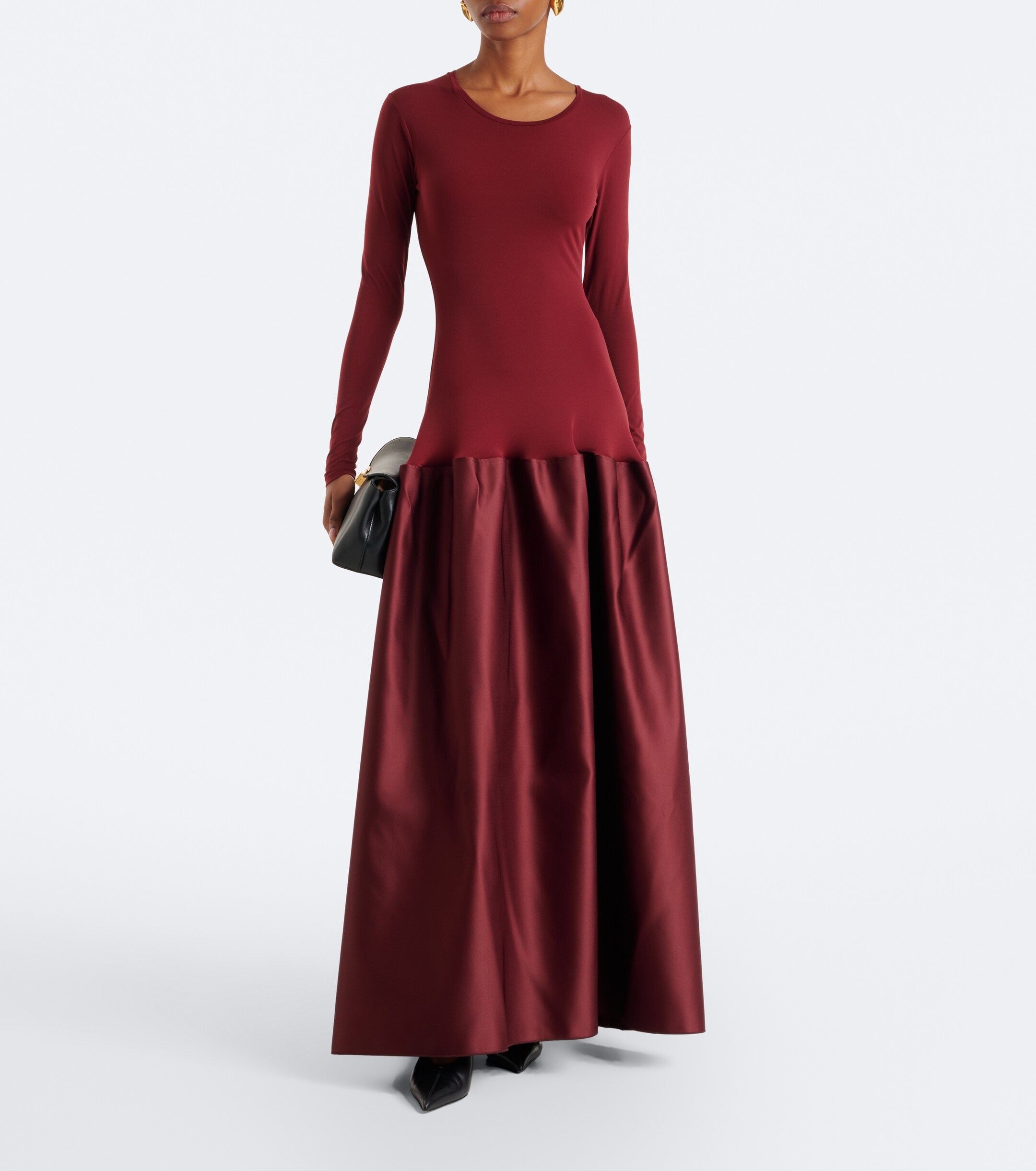 Fforme Fforme Catrin jersey and duchesse satin maxi dress